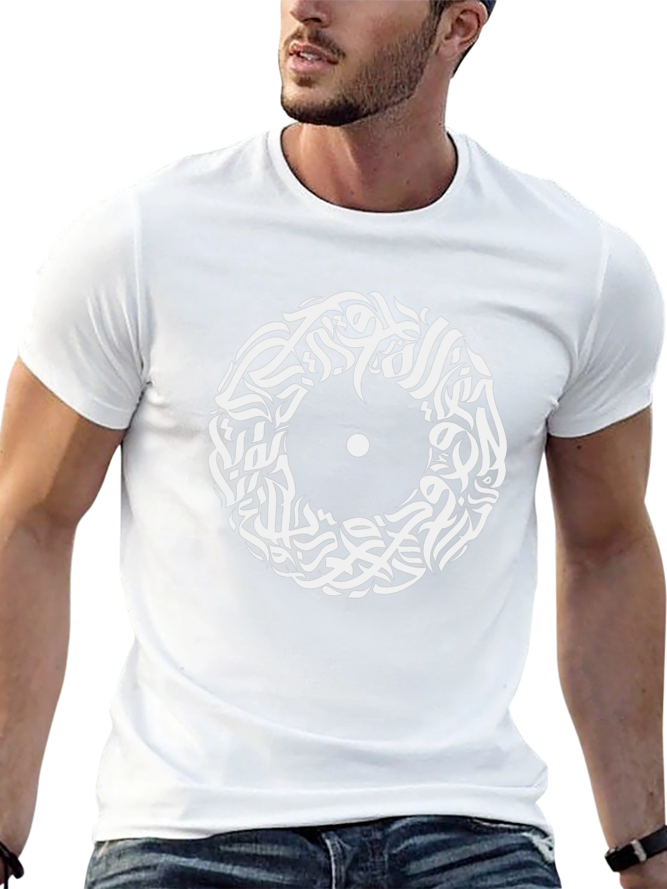 Abstract Arabic Calligraphy Black T-Shirt