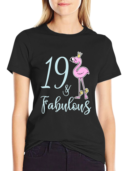 19 & Fabulous Flamingo Birthday T-Shirt