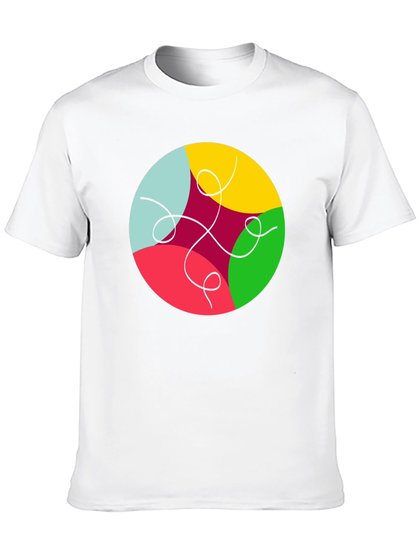Abstract Circle Graphic Black T-Shirt