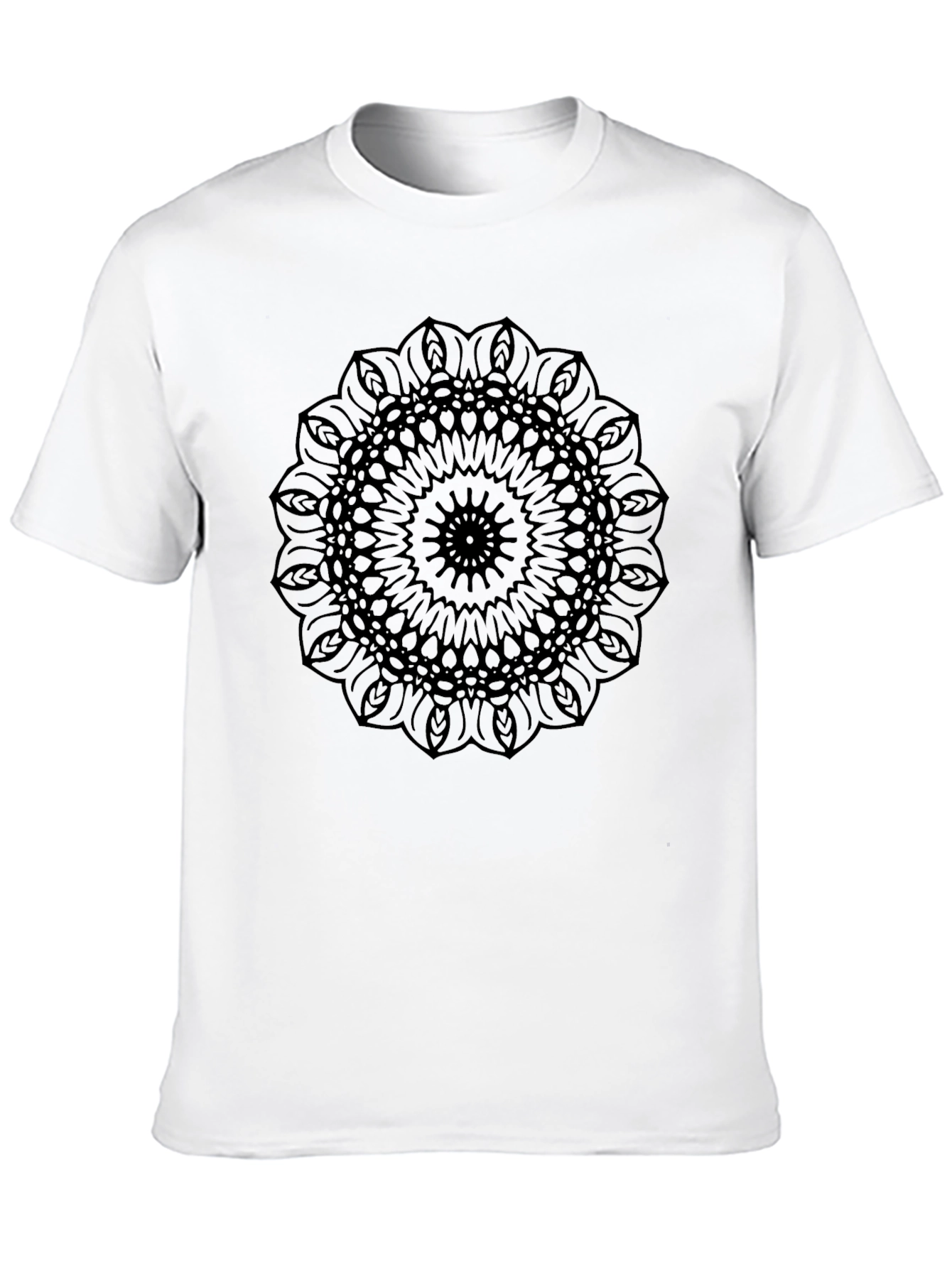Abstract Mandala Graphic Black T-Shirt