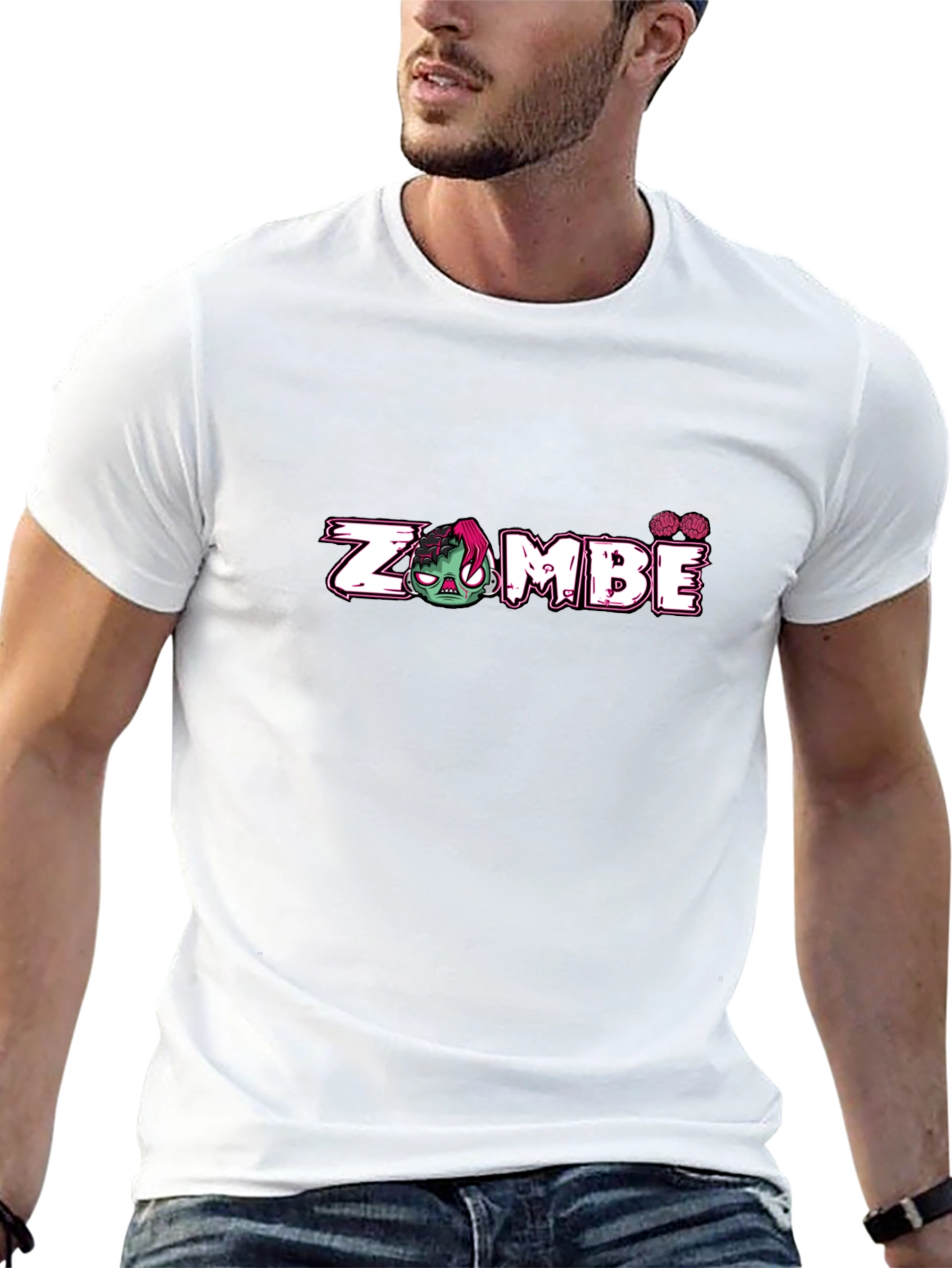 Zombie Graphic Print Black T-Shirt