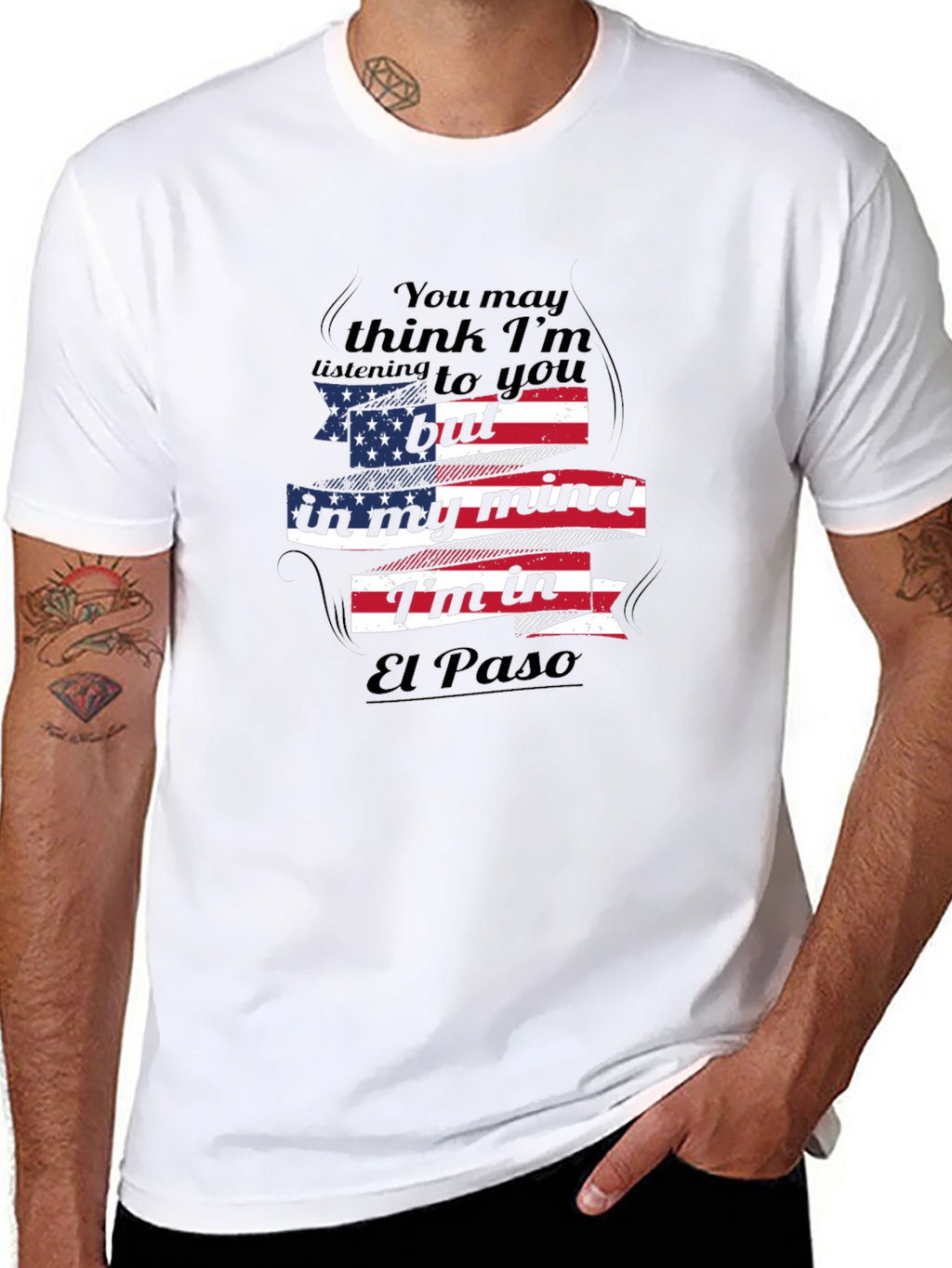 El Paso Mind T-Shirt - Patriotic USA Flag Design