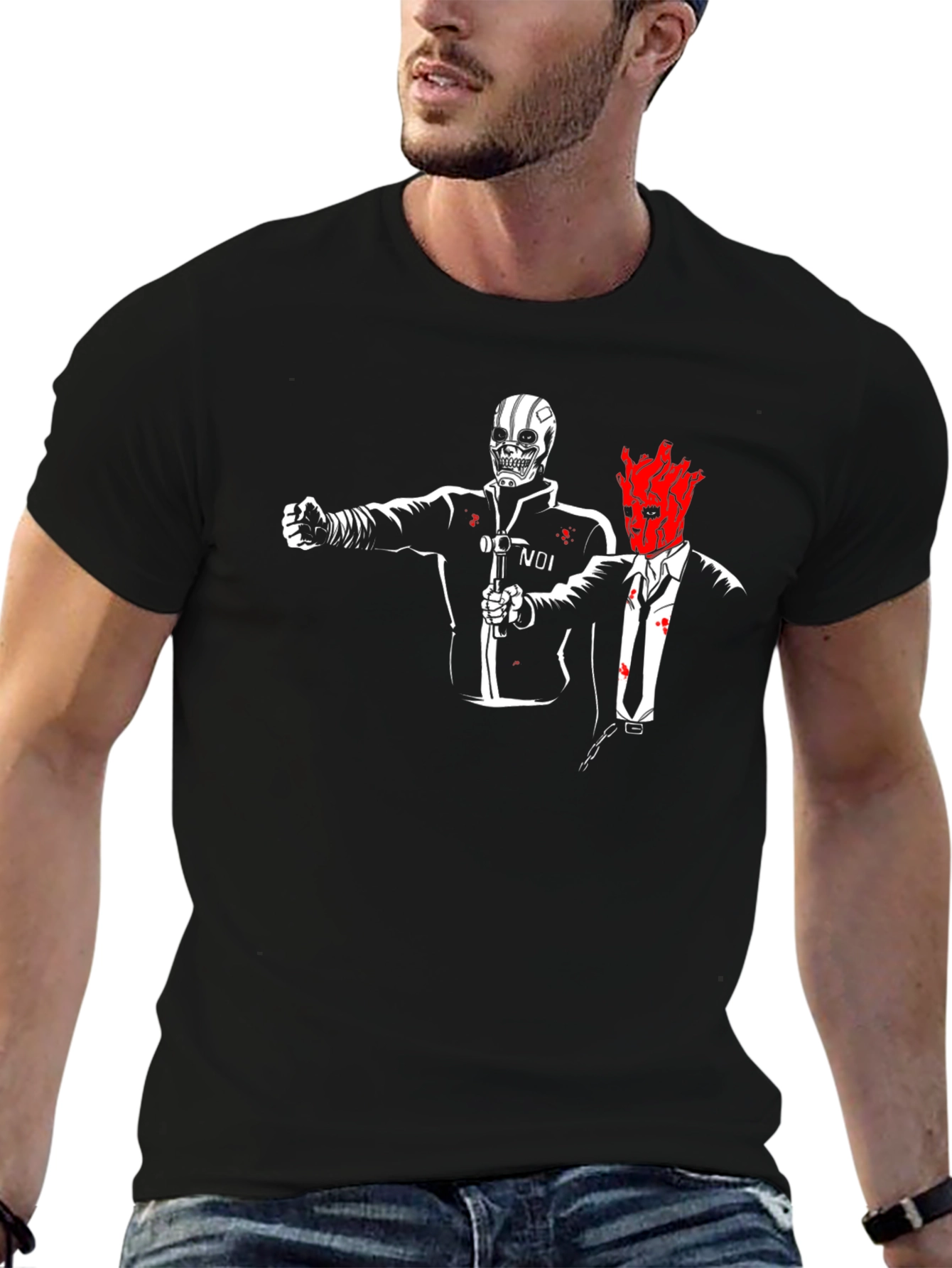 Noir Duo Graphic Tee - Black
