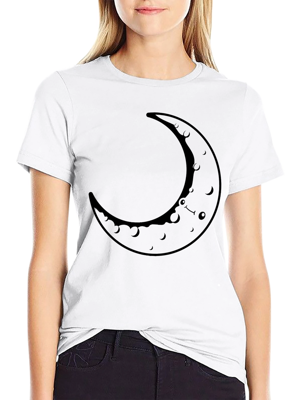 Crescent Moon Graphic Tee - Casual Comfort