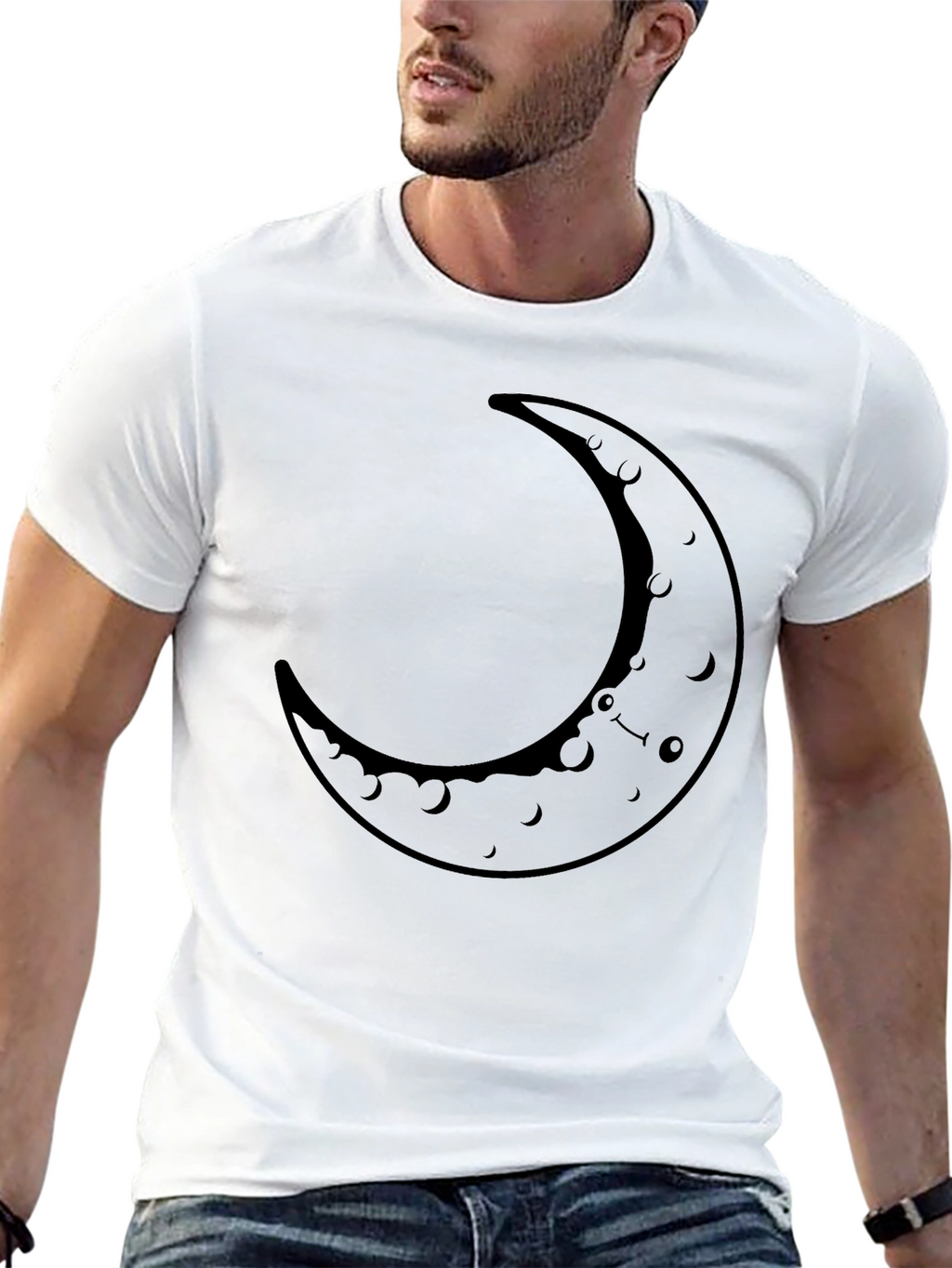 Crescent Moon Graphic Tee - Casual Comfort