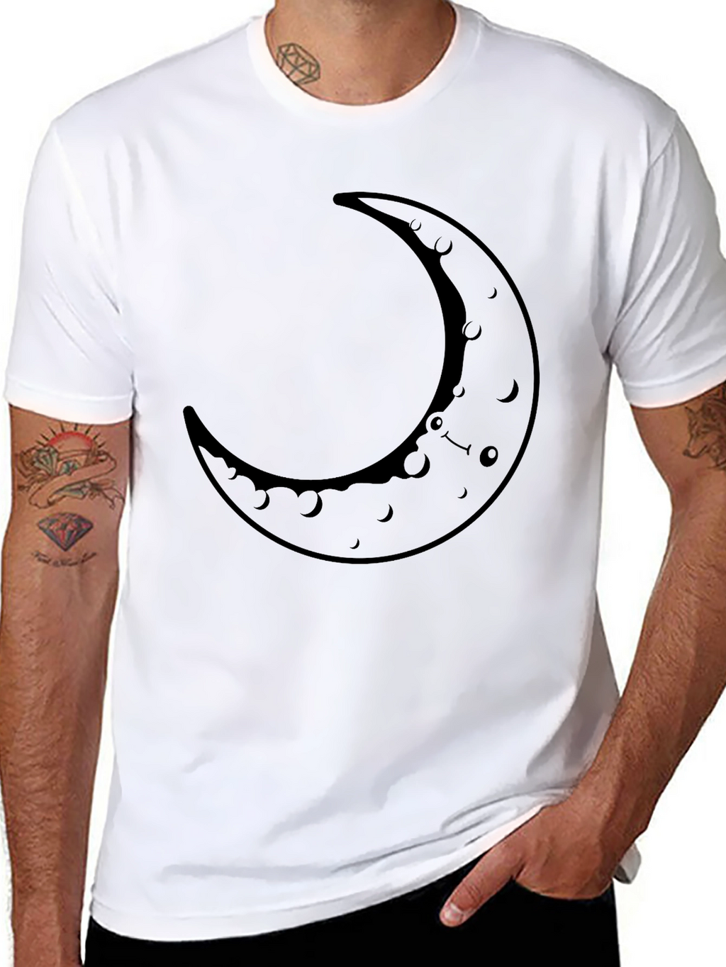 Crescent Moon Graphic Tee - Casual Comfort