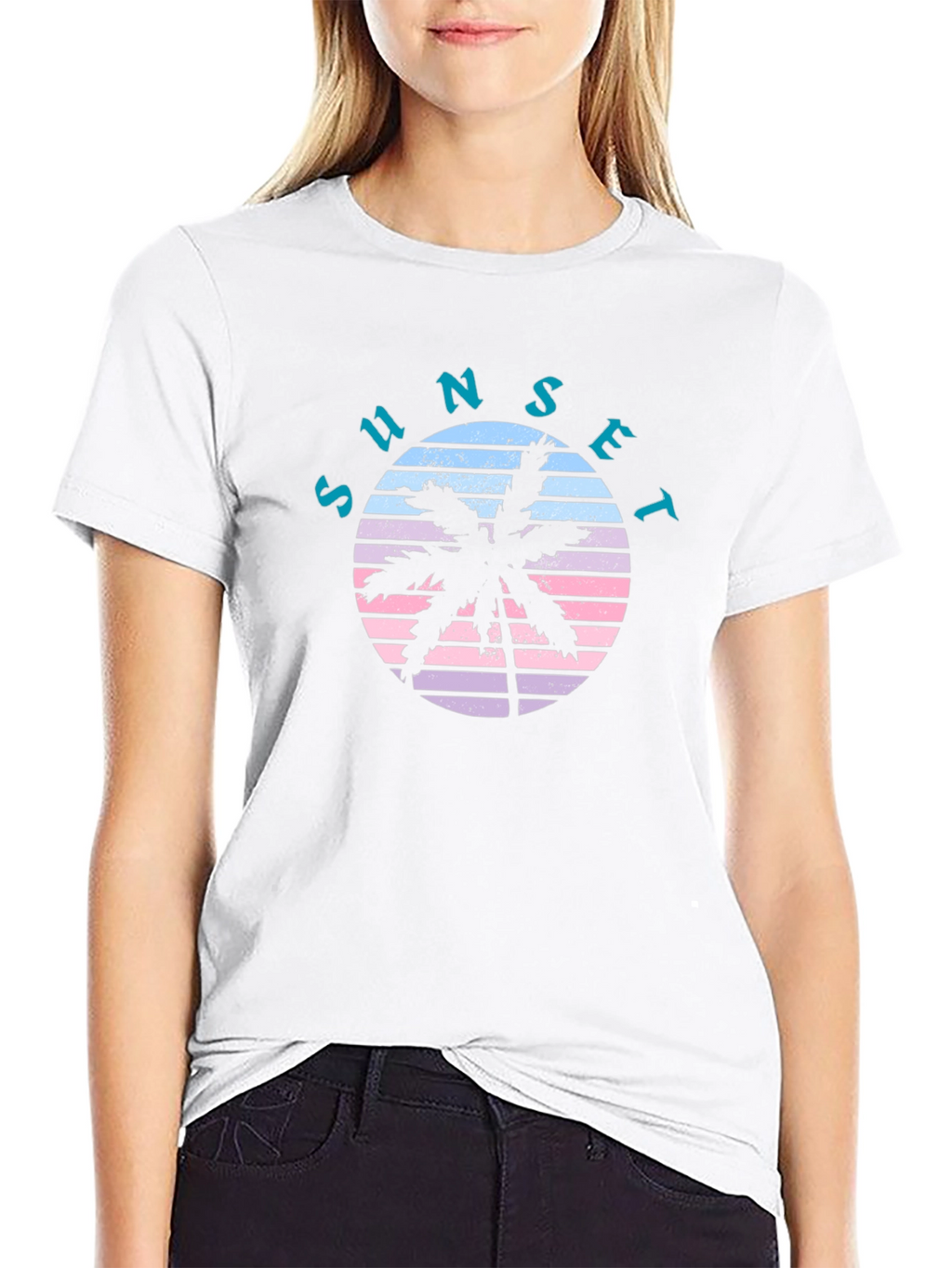 Sunset Palm Tree Graphic T-Shirt