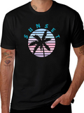 Sunset Palm Tree Graphic T-Shirt