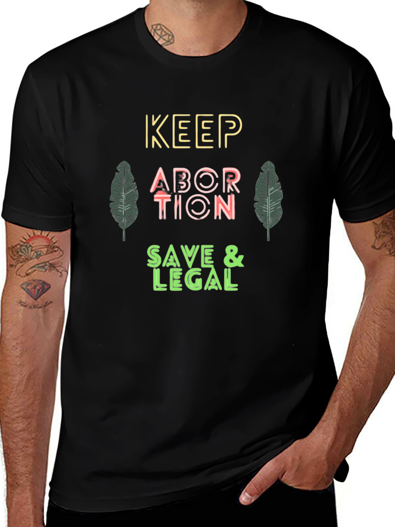Keep Abortion Safe & Legal Black T-Shirt