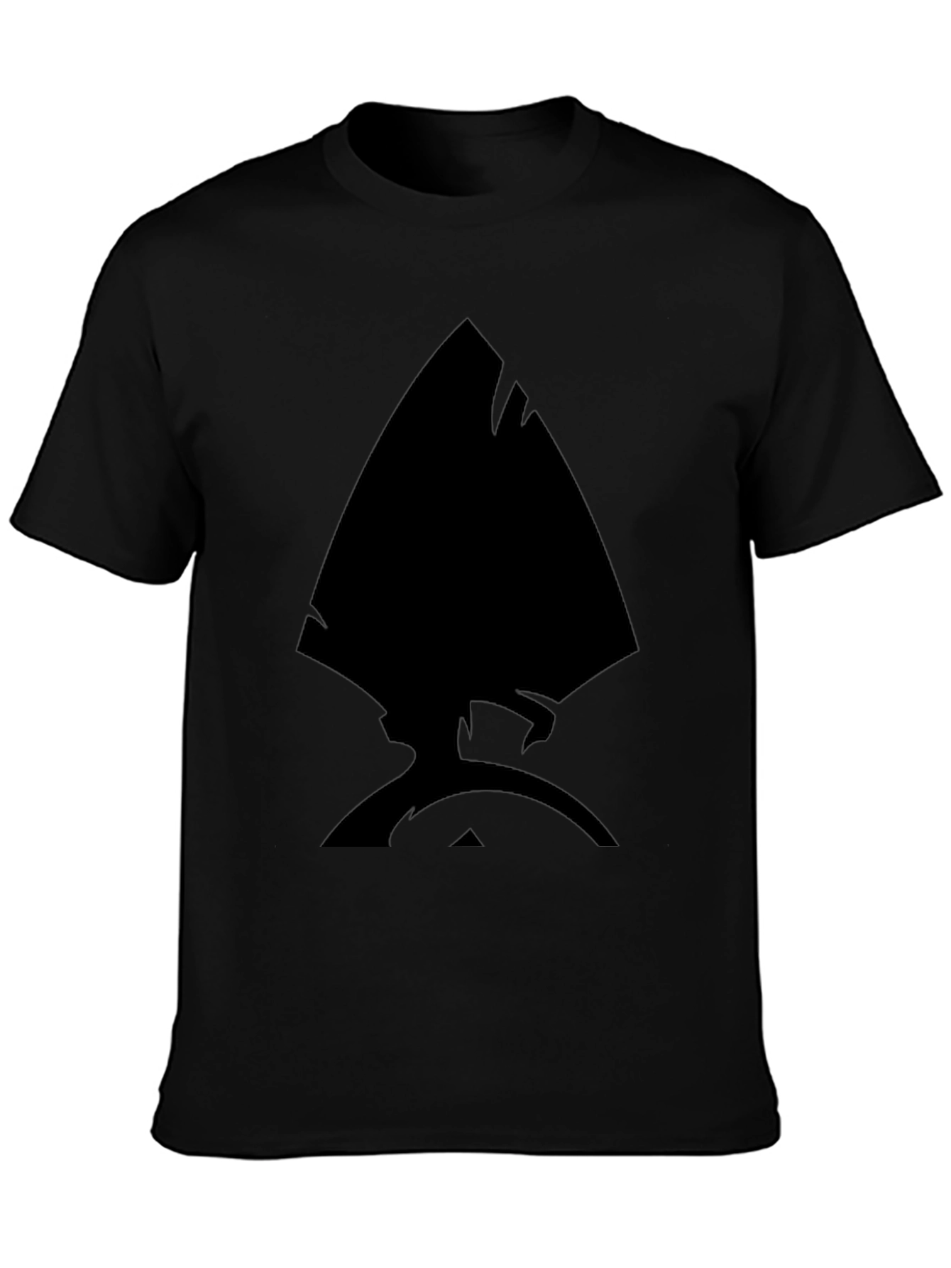 Black T-Shirt with Unique Spade Design for Men