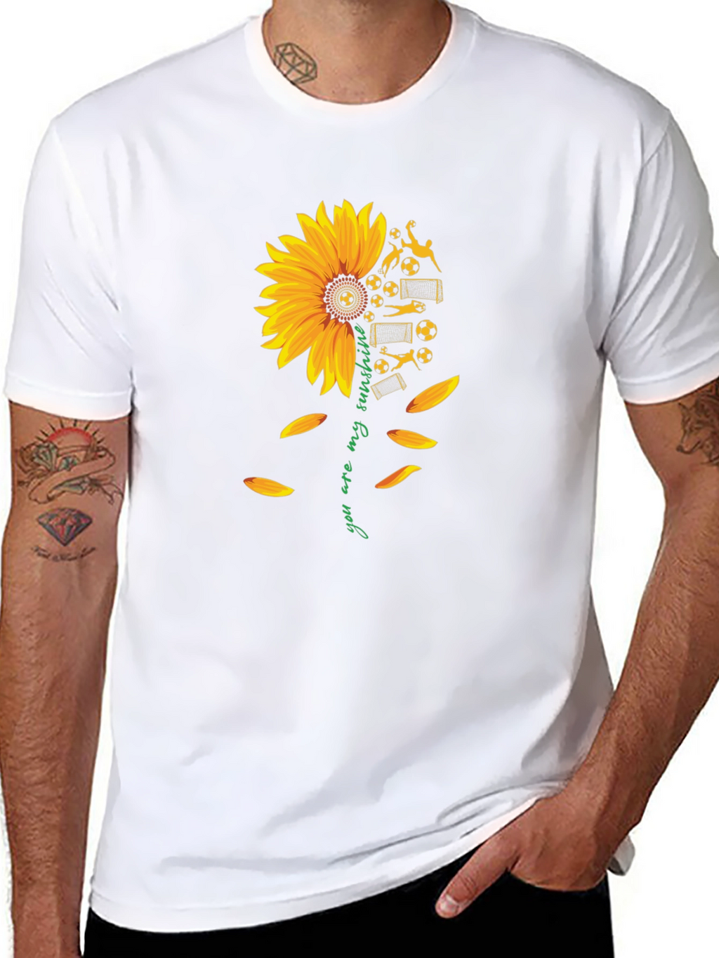 Soccer Sunflower Graphic Tee - You Are My Sunshine!