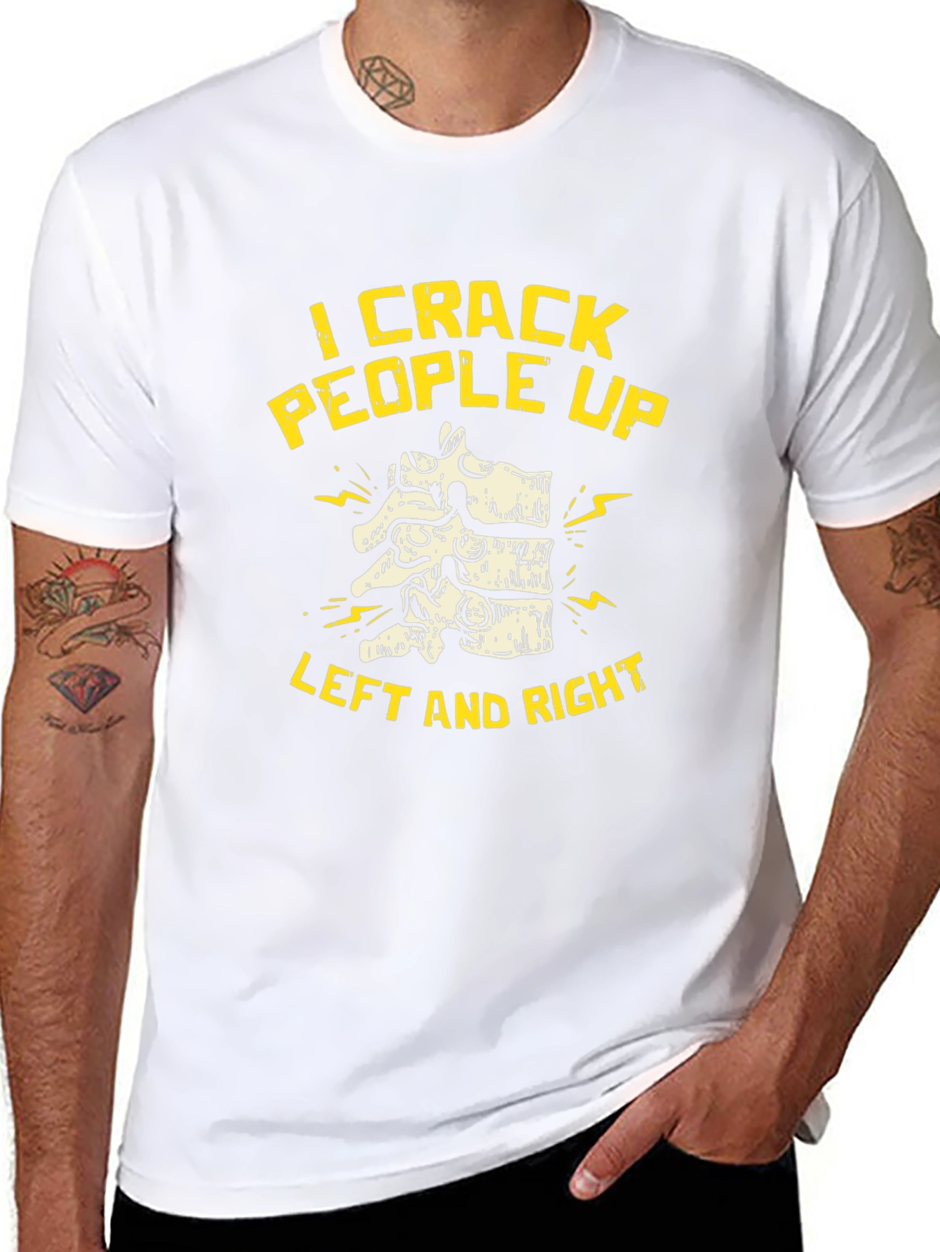Chiropractor I Crack People Up Black T-Shirt