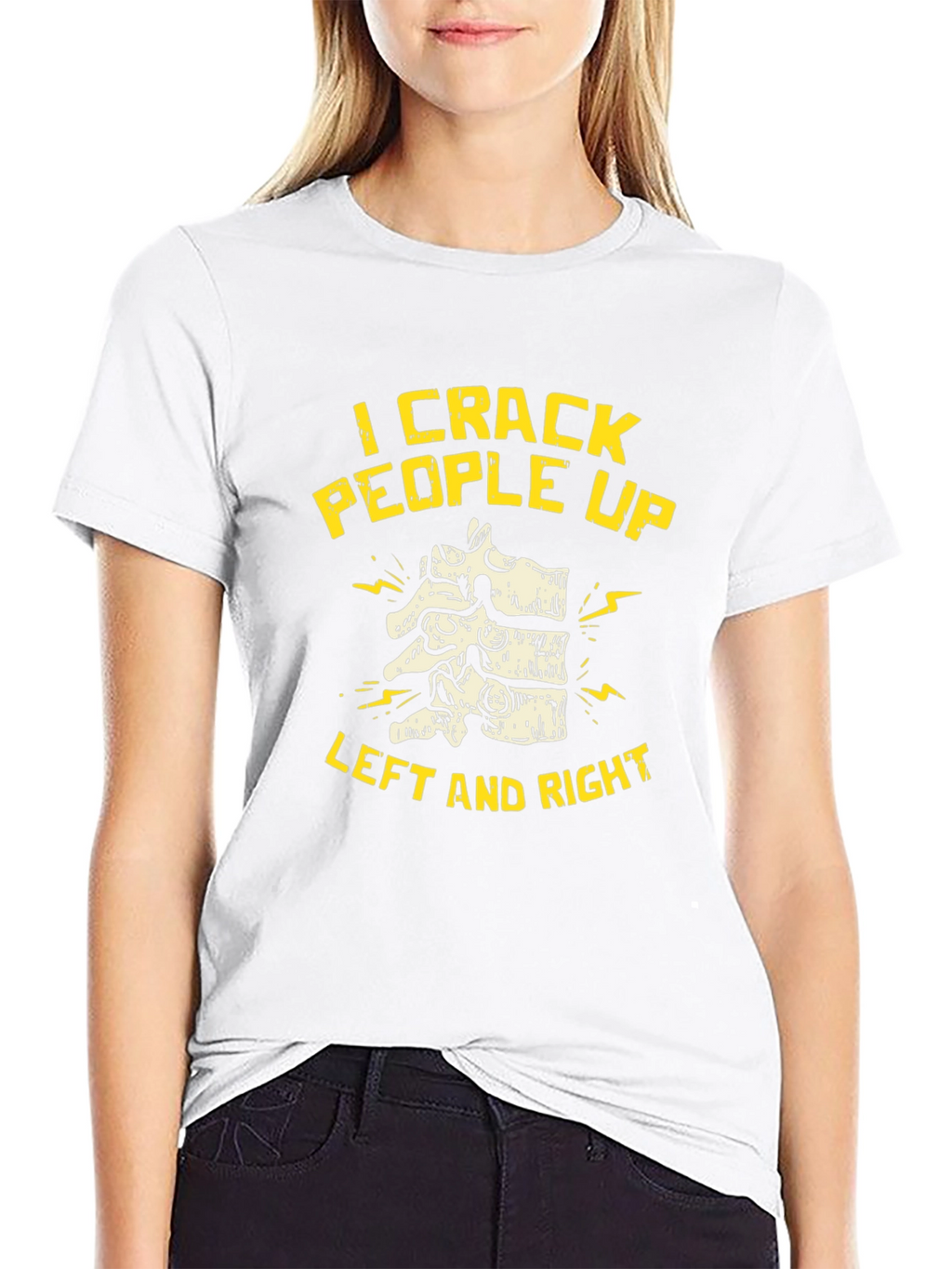 Chiropractor I Crack People Up Black T-Shirt