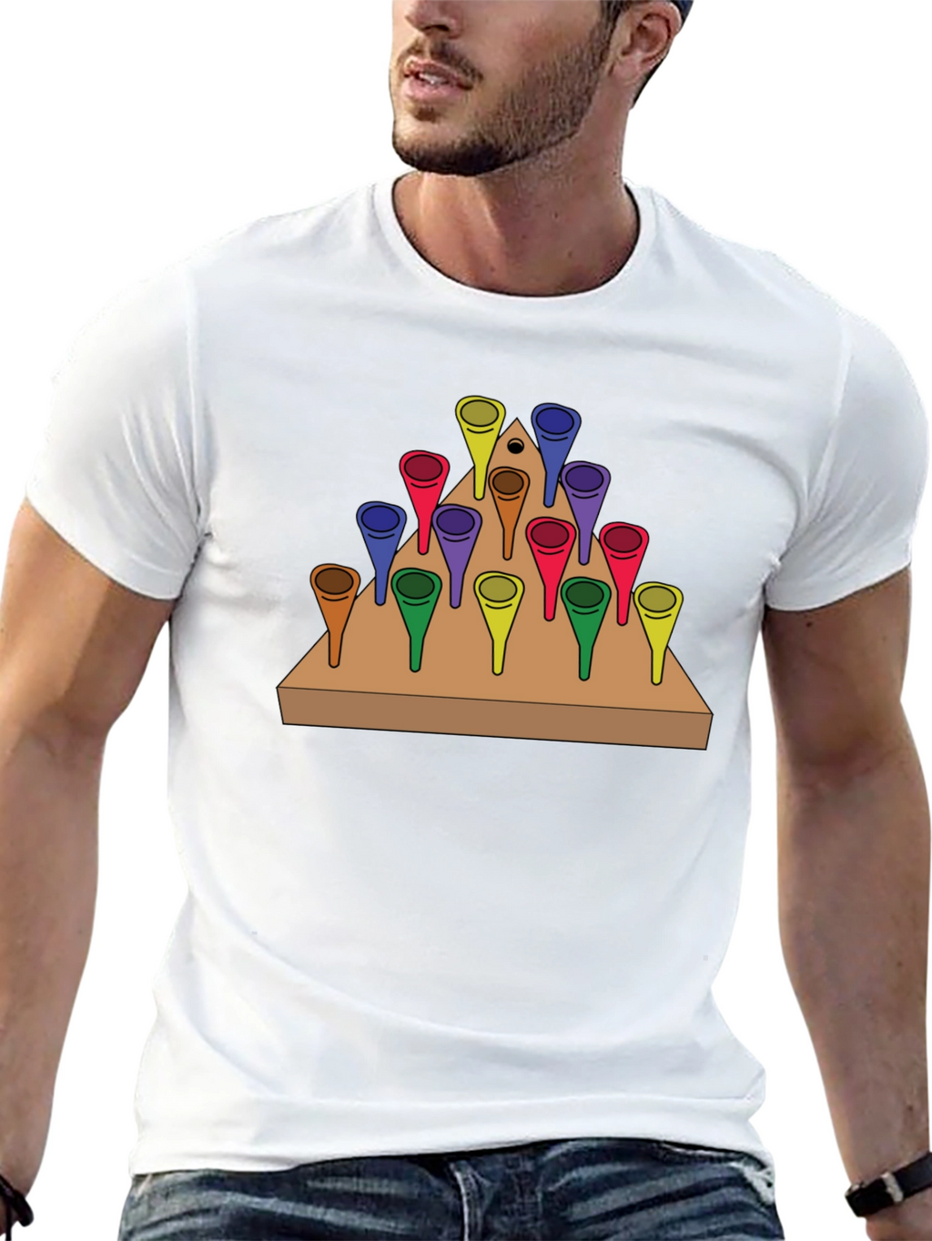 Peg Solitaire T-Shirt - Wooden Board Game Design