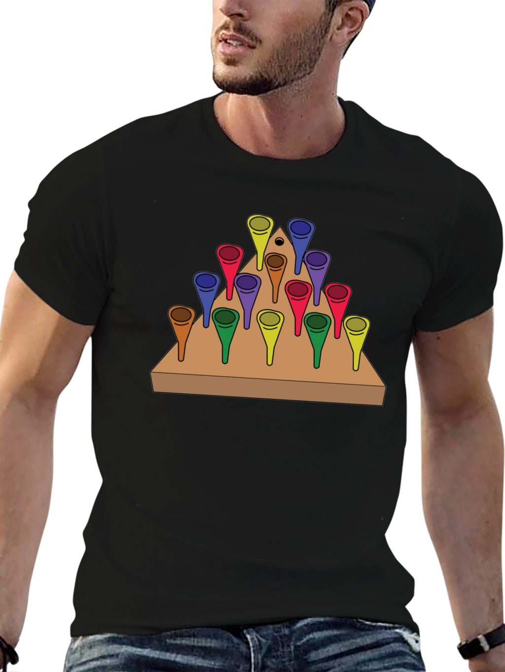 Peg Solitaire T-Shirt - Wooden Board Game Design