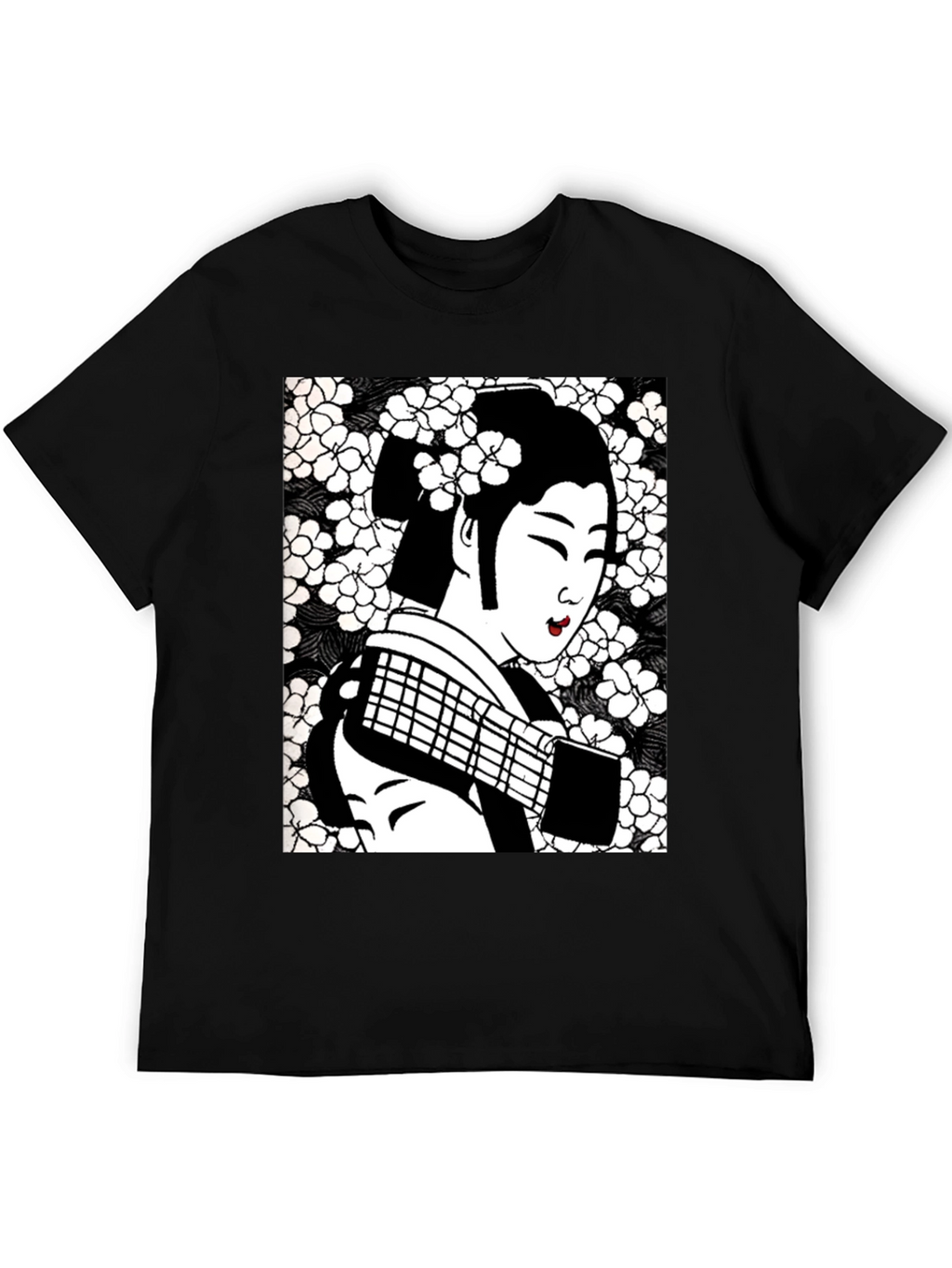 Geisha Graphic Tee - Stylish Black Cotton T-Shirt