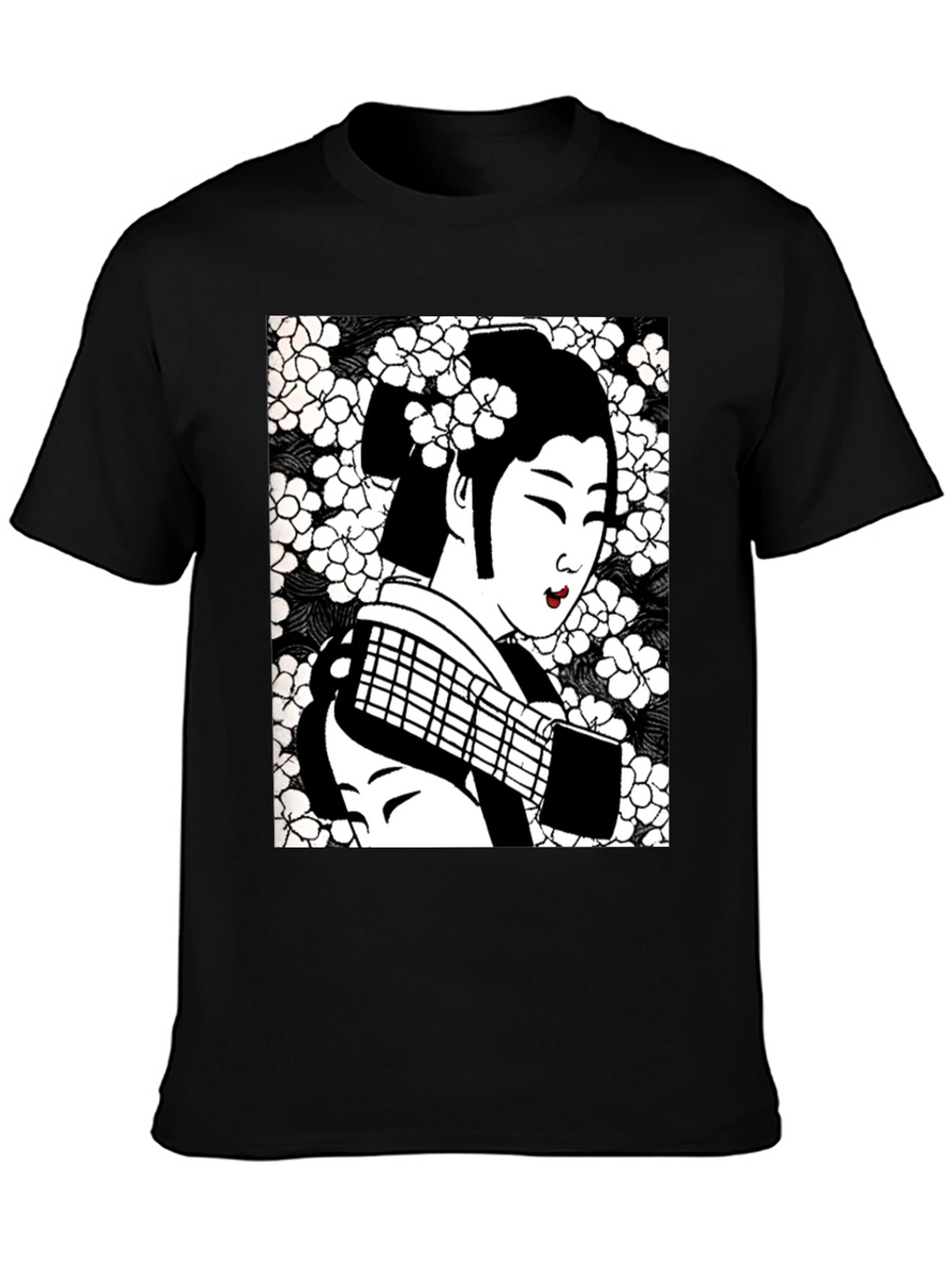 Geisha Graphic Tee - Stylish Black Cotton T-Shirt