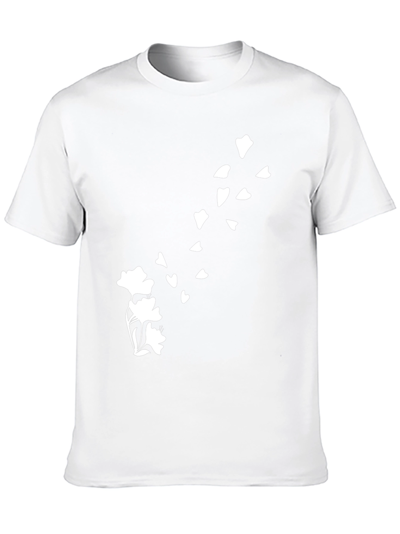 Mens Black T-Shirt with Floral Blossom Design