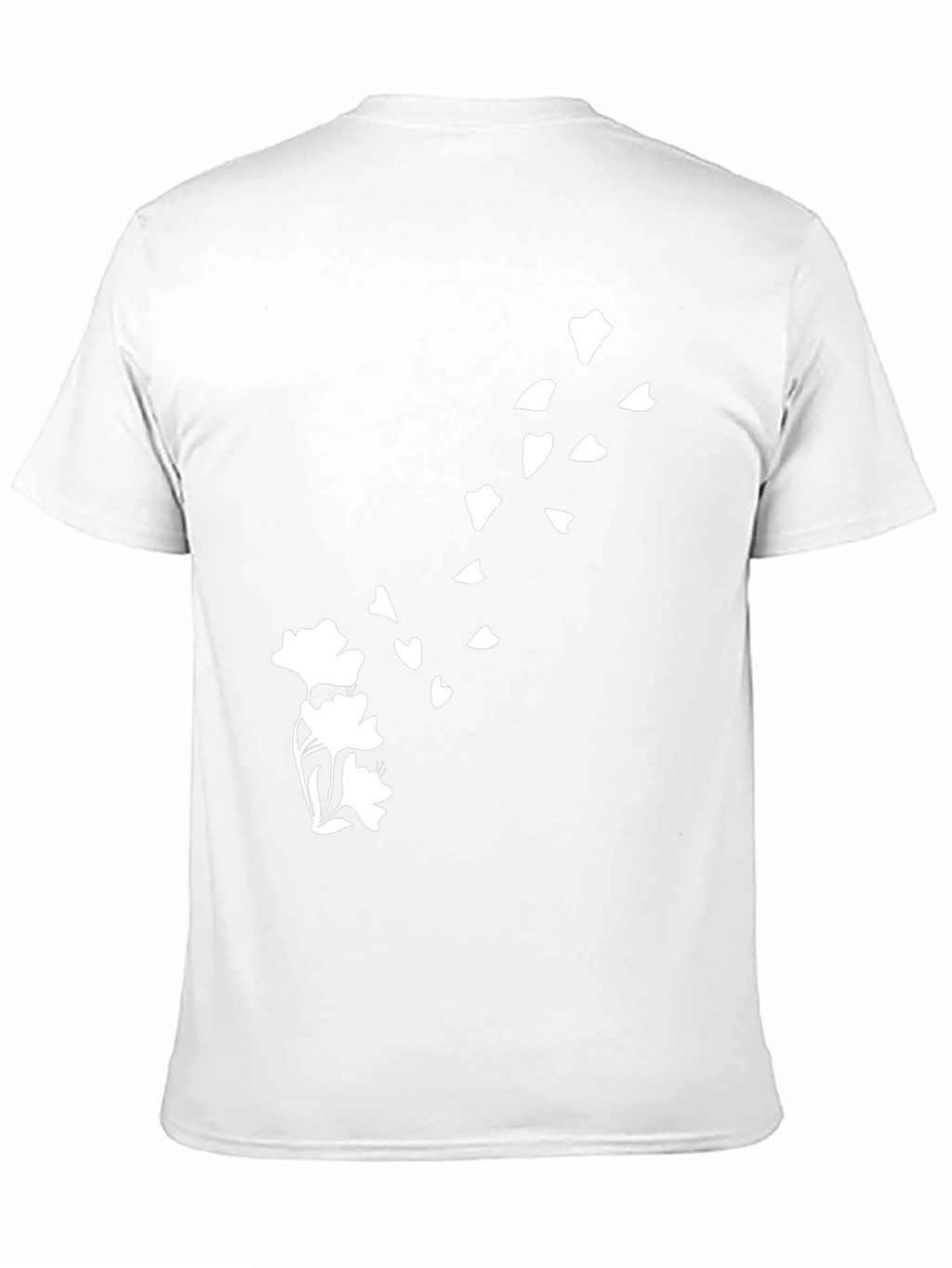 Mens Black T-Shirt with Floral Blossom Design