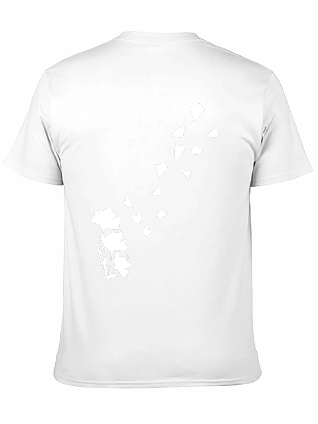 Mens Black T-Shirt with Floral Blossom Design