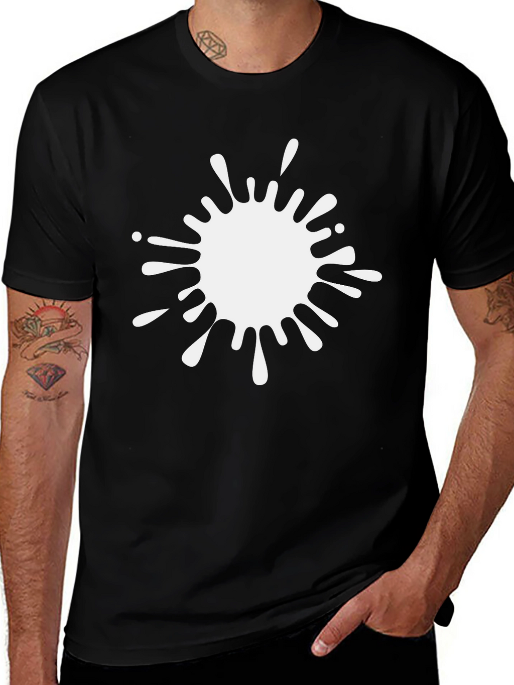 Abstract White Splatter Graphic Tee