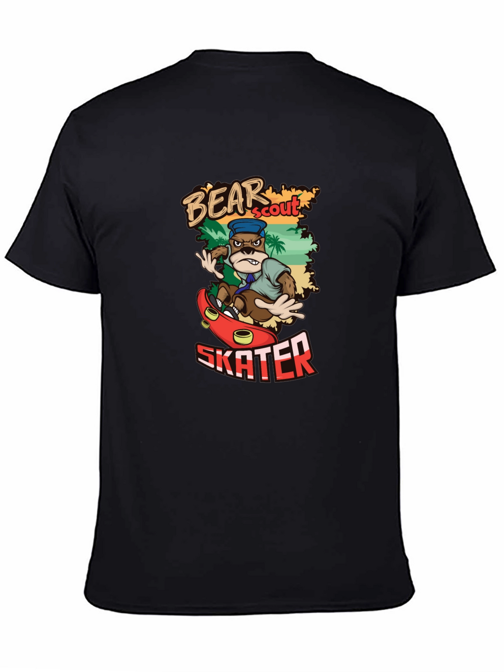 Bear Scout Skater T-Shirt Cartoon Graphic Tee