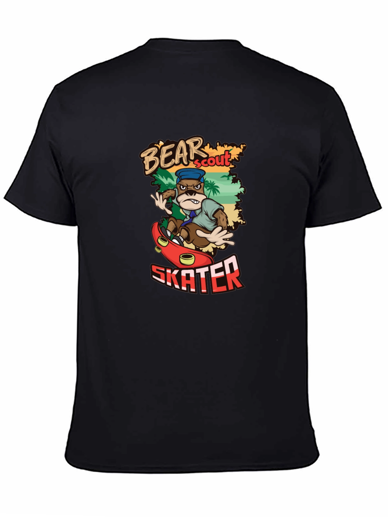 Bear Scout Skater T-Shirt Cartoon Graphic Tee