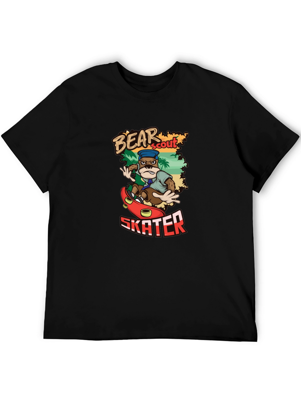 Bear Scout Skater T-Shirt Cartoon Graphic Tee