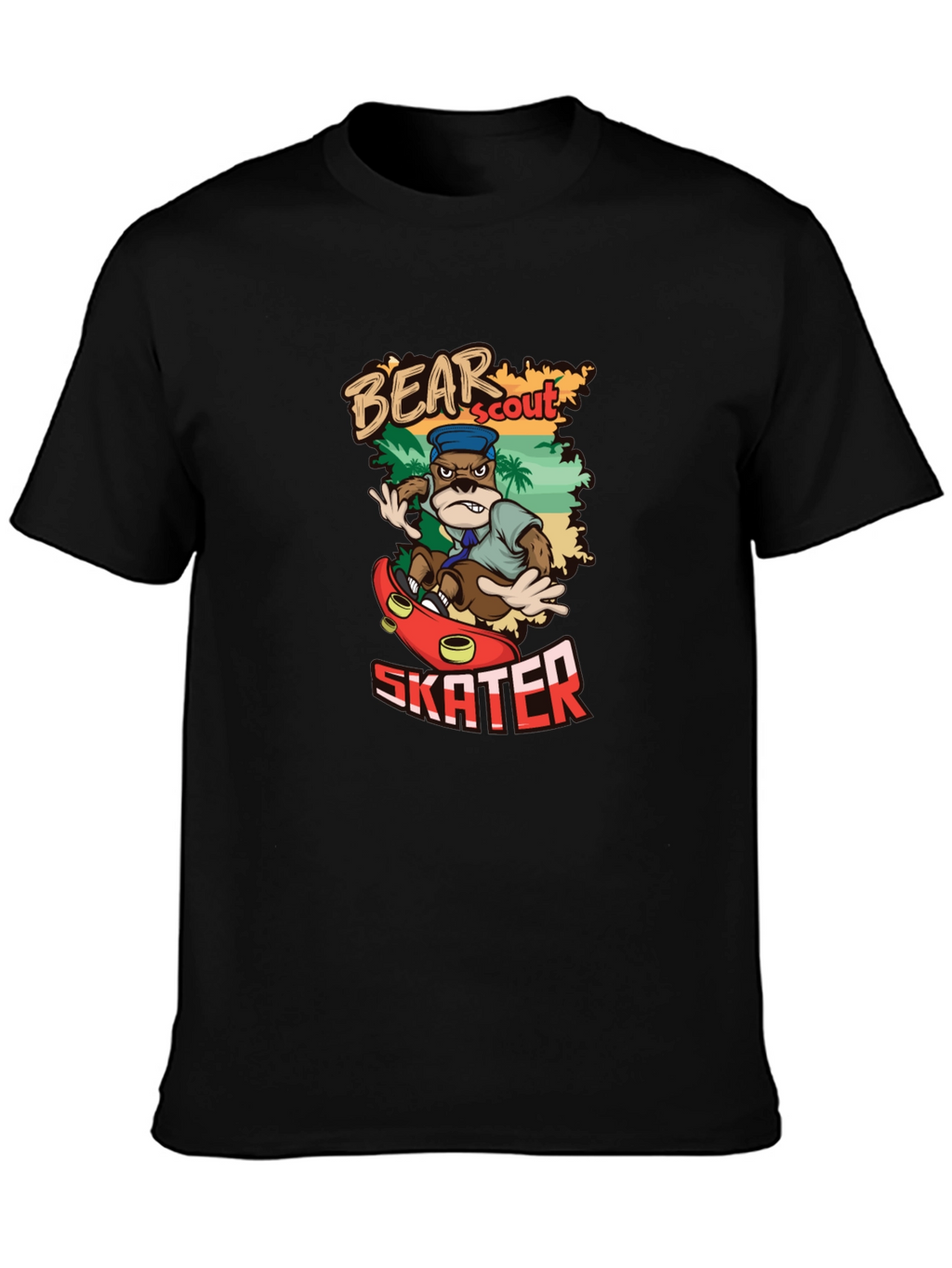 Bear Scout Skater T-Shirt Cartoon Graphic Tee