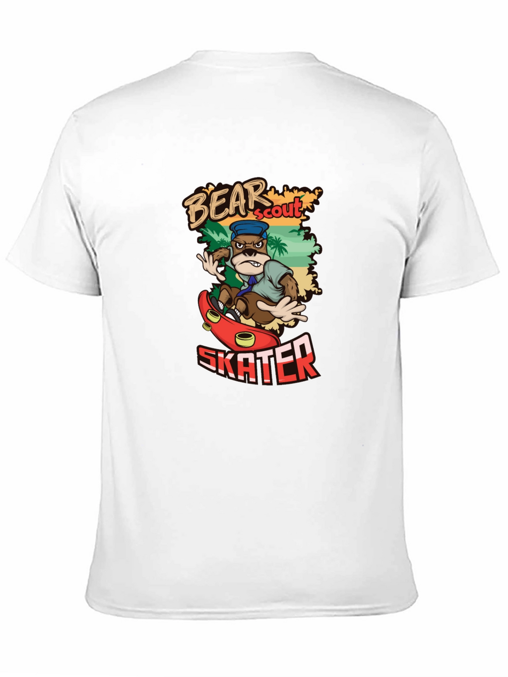 Bear Scout Skater T-Shirt Cartoon Graphic Tee