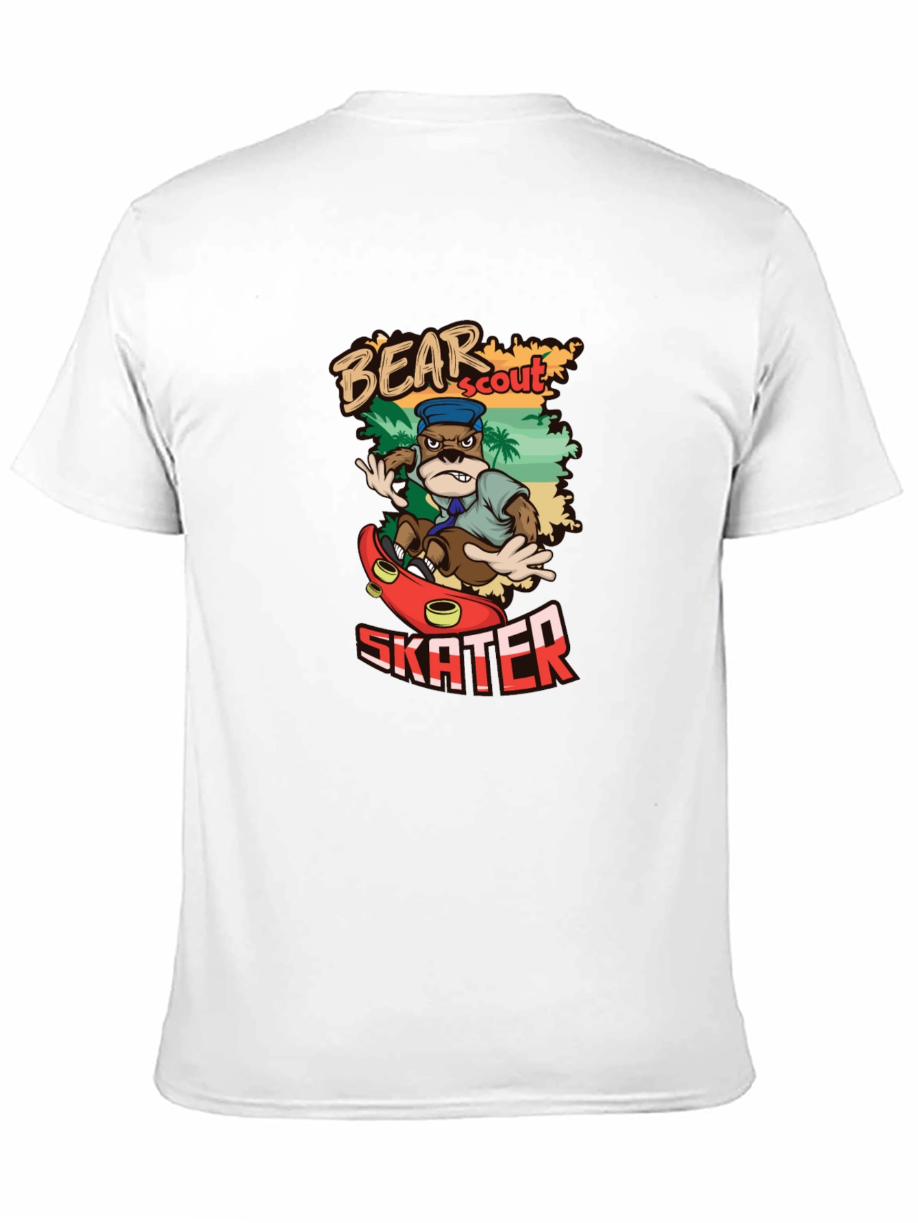 Bear Scout Skater T-Shirt Cartoon Graphic Tee