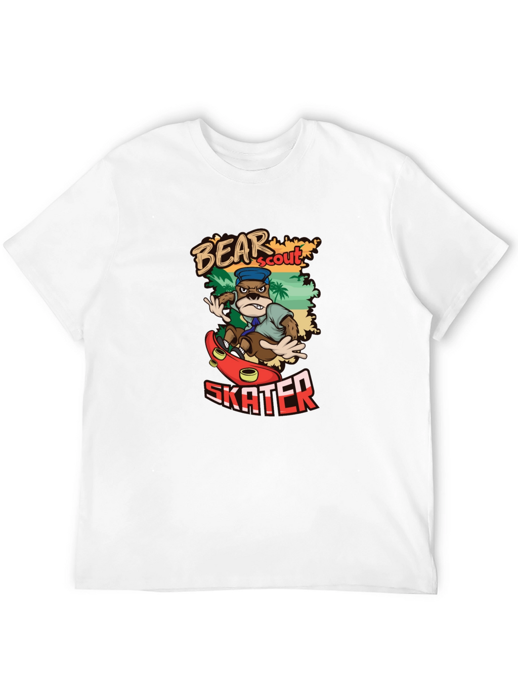 Bear Scout Skater T-Shirt Cartoon Graphic Tee
