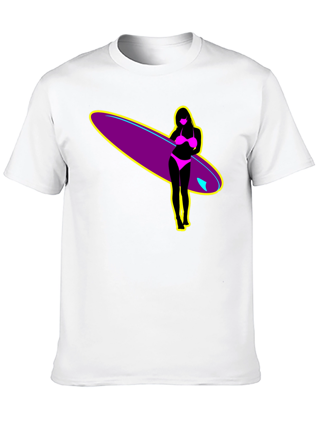 Surf Girl Graphic T-Shirt - Black Cotton Tee