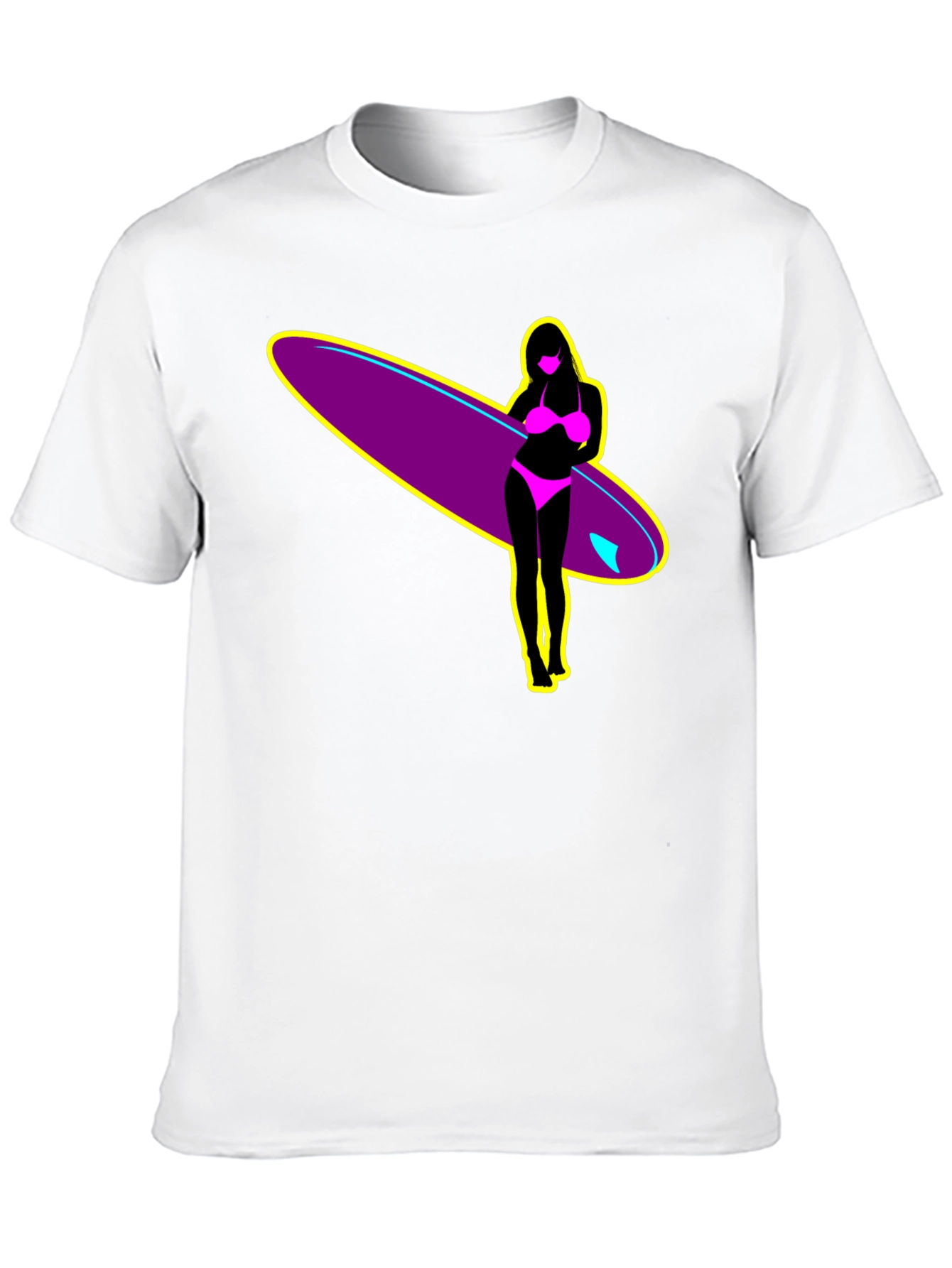 Surf Girl Graphic T-Shirt - Black Cotton Tee