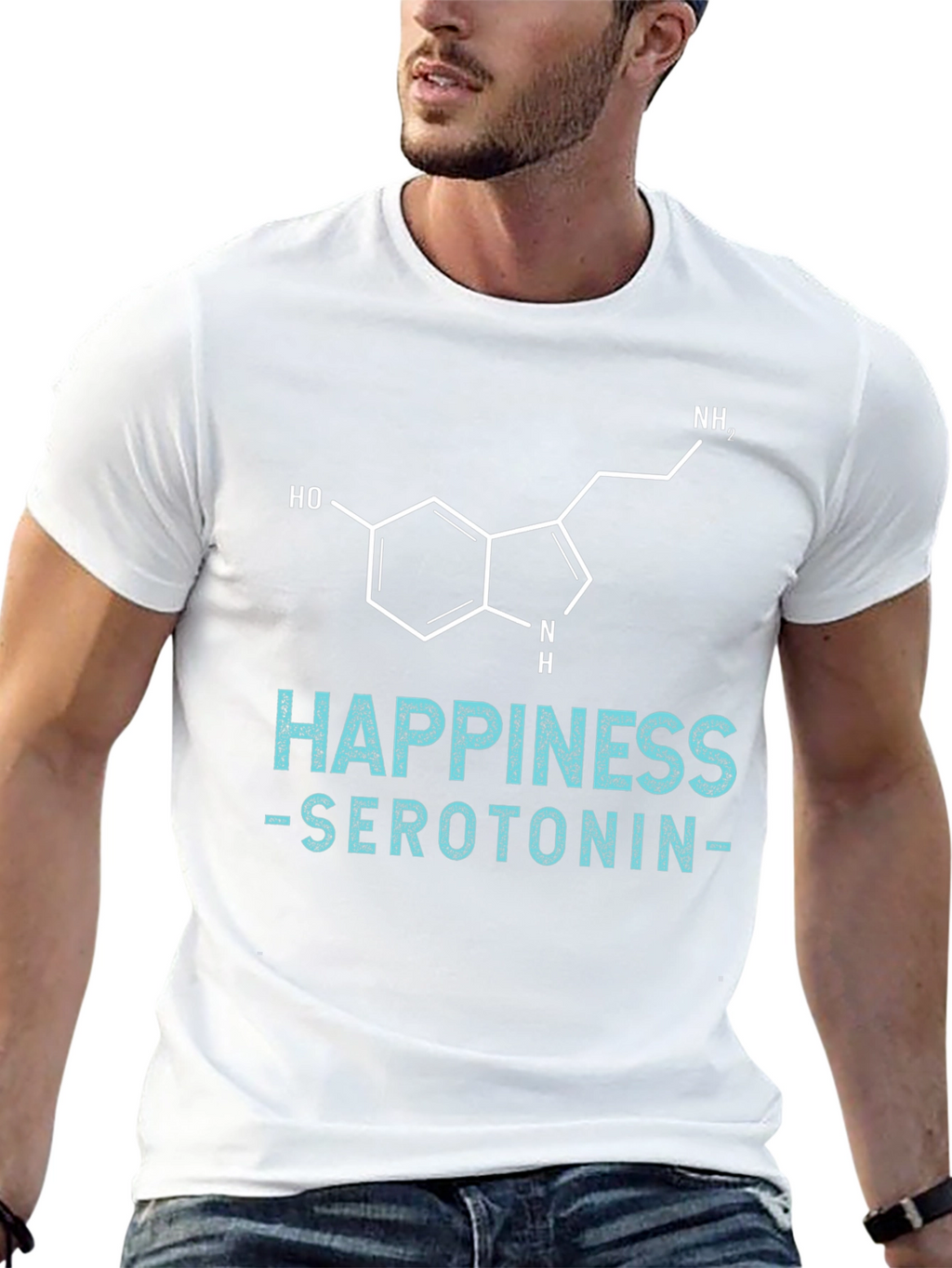 Happiness Serotonin Graphic Tee - Science Inspired T-Shirt
