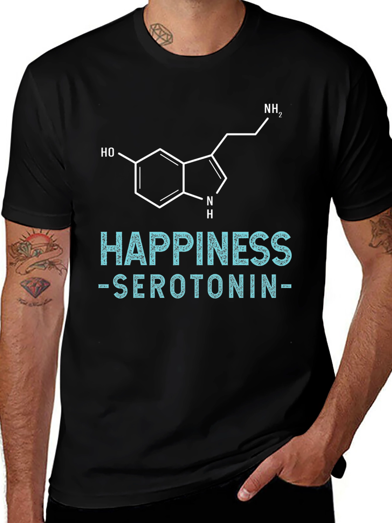Happiness Serotonin Graphic Tee - Science Inspired T-Shirt