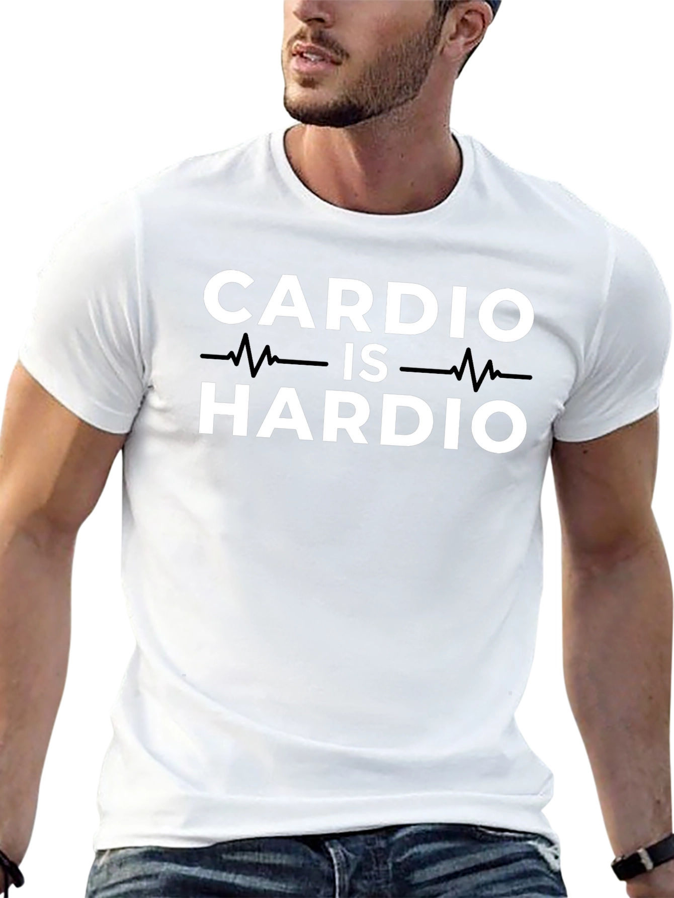 Cardio is Hardio Black Graphic T-Shirt