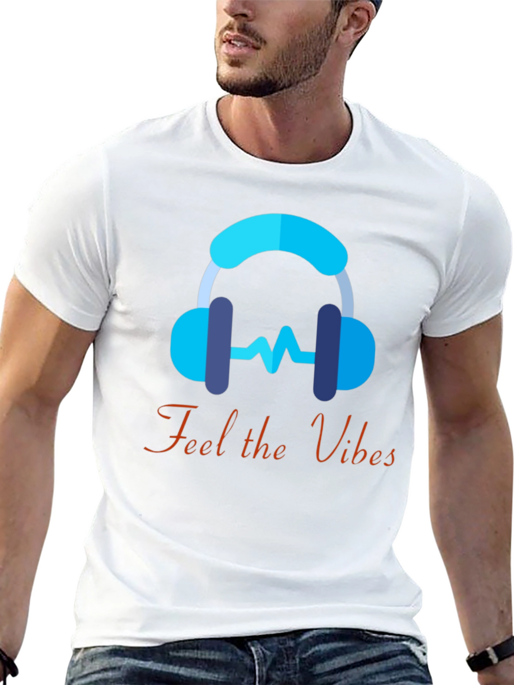 Feel the Vibes Graphic Tee - Music Lover T-Shirt