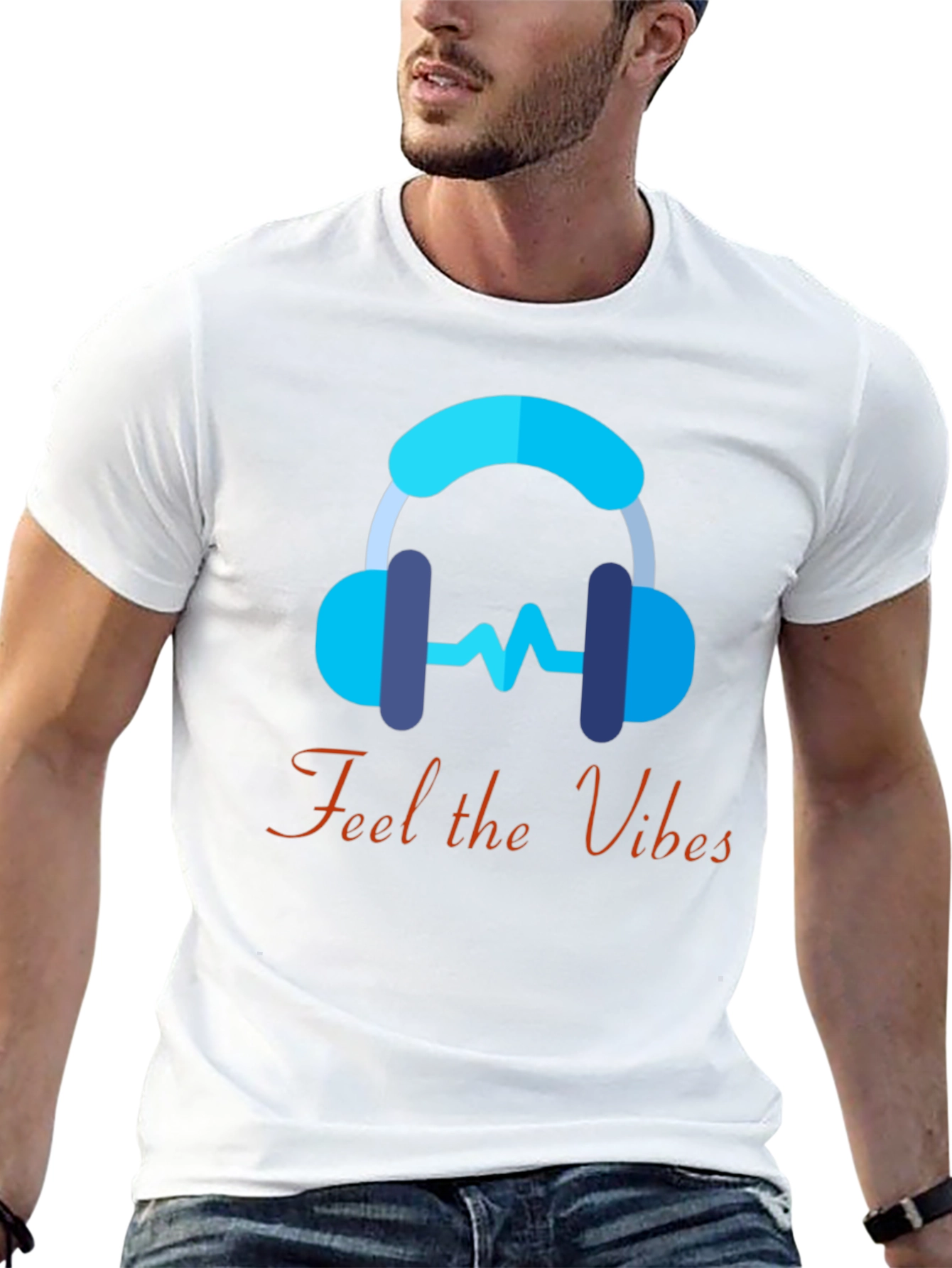 Feel the Vibes Graphic Tee - Music Lover T-Shirt