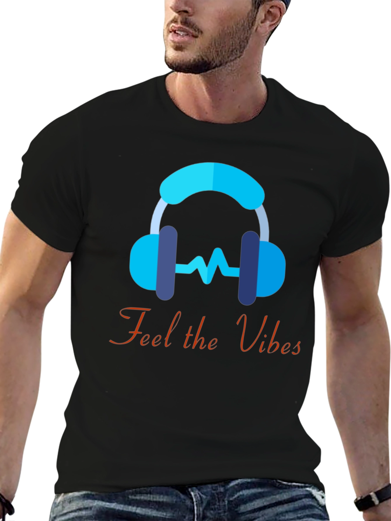 Feel the Vibes Graphic Tee - Music Lover T-Shirt