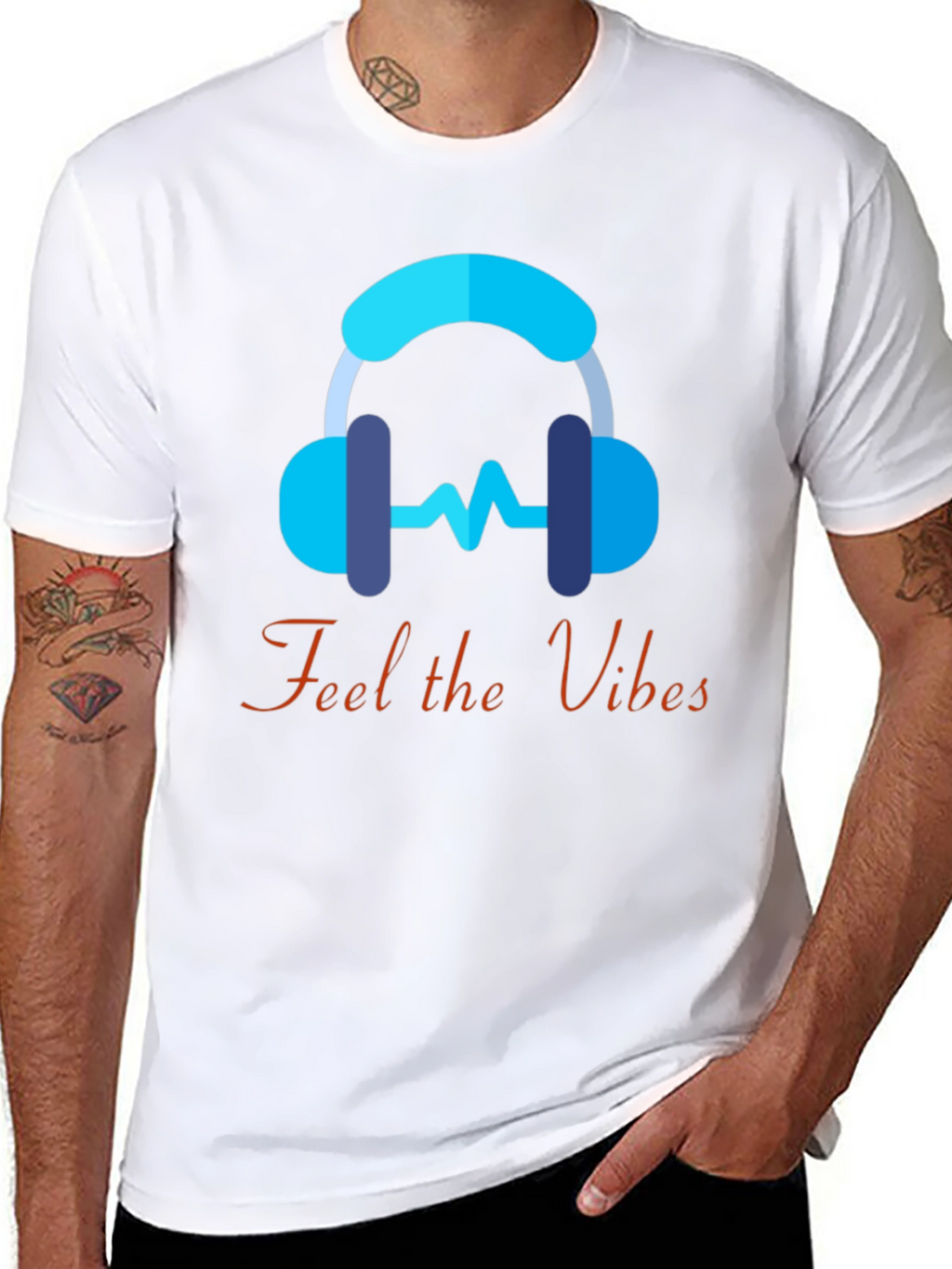 Feel the Vibes Graphic Tee - Music Lover T-Shirt