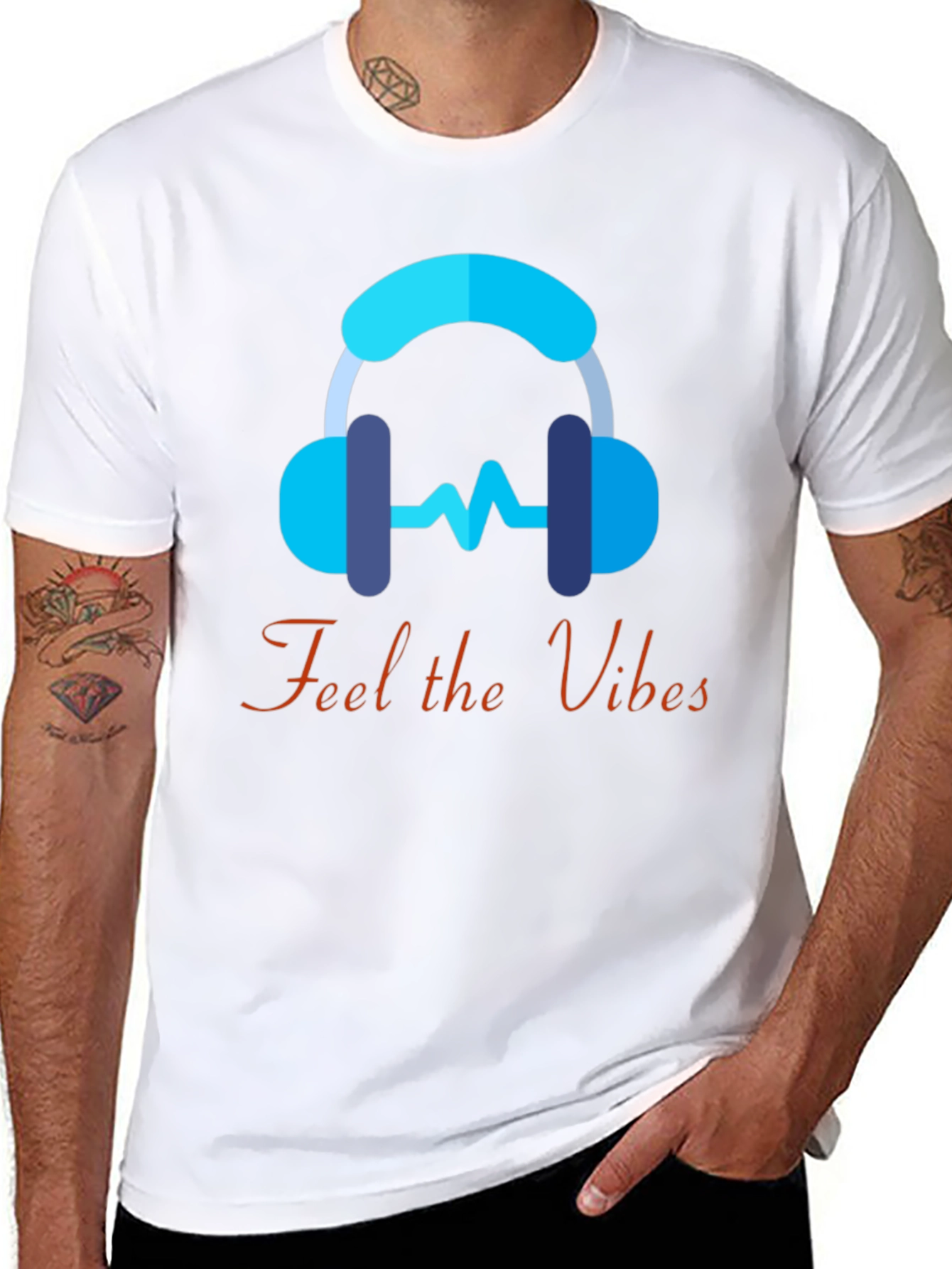 Feel the Vibes Graphic Tee - Music Lover T-Shirt