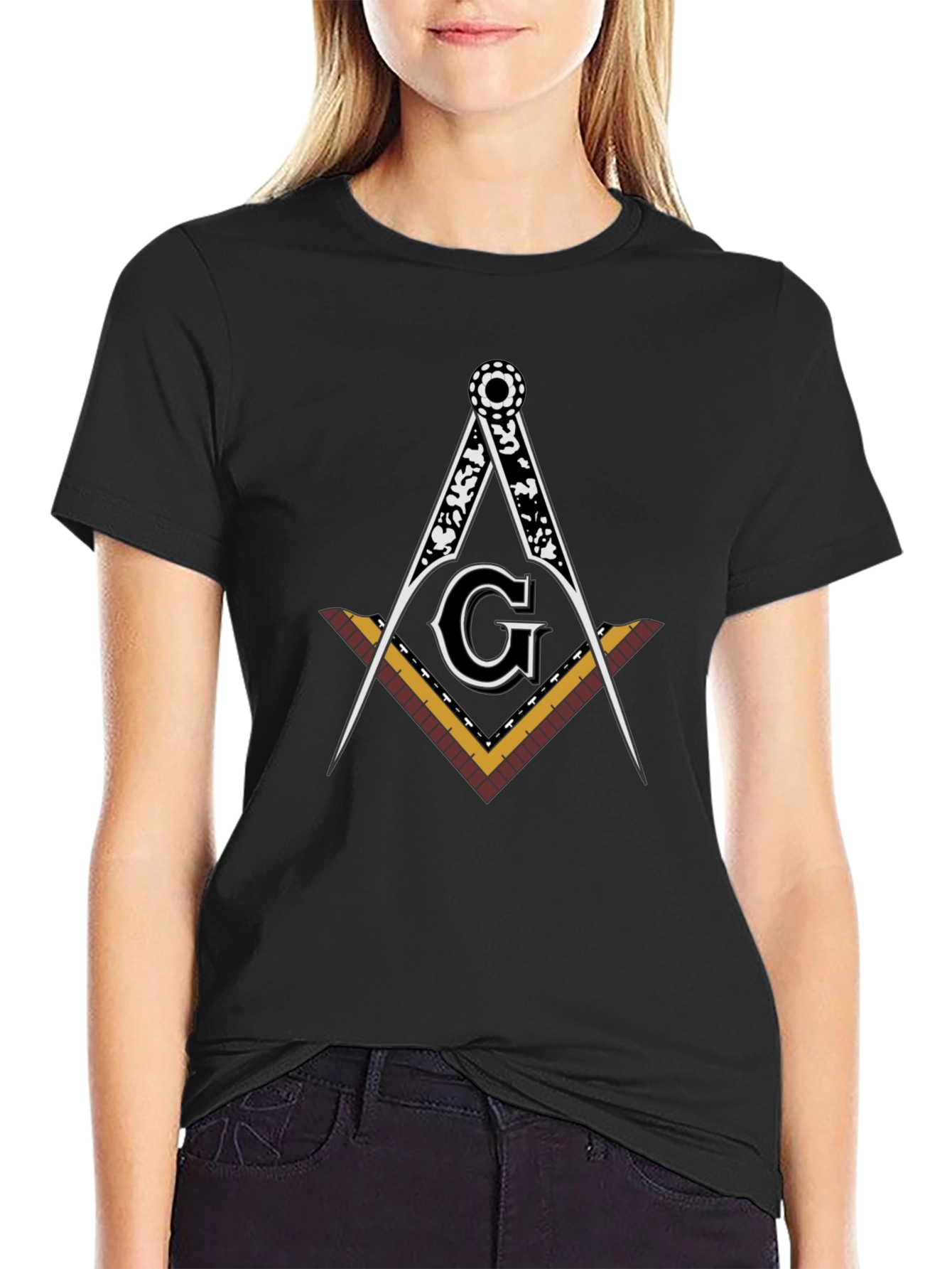 Masonic Square & Compass Black T-Shirt