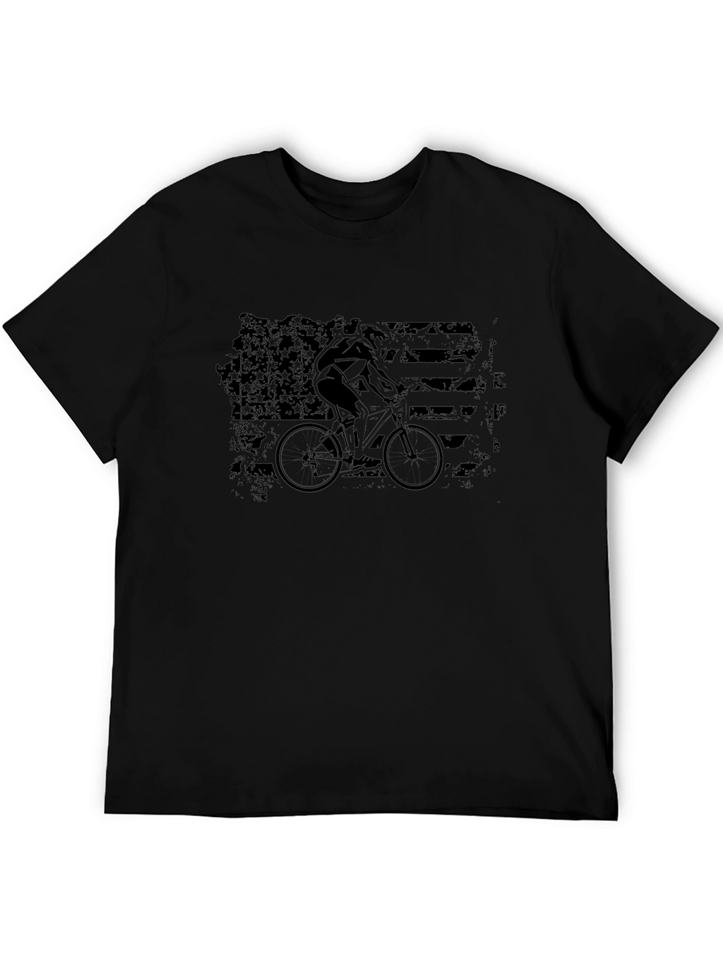 American Flag Biker Graphic Tee - Black