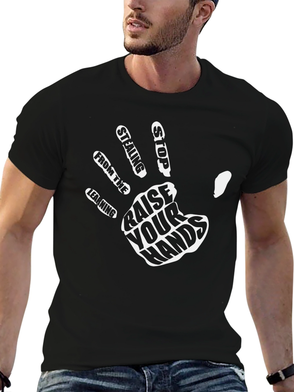 Raise Your Hands Graphic Tee - Black