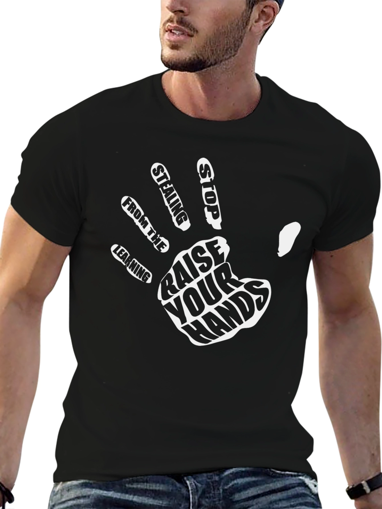 Raise Your Hands Graphic Tee - Black