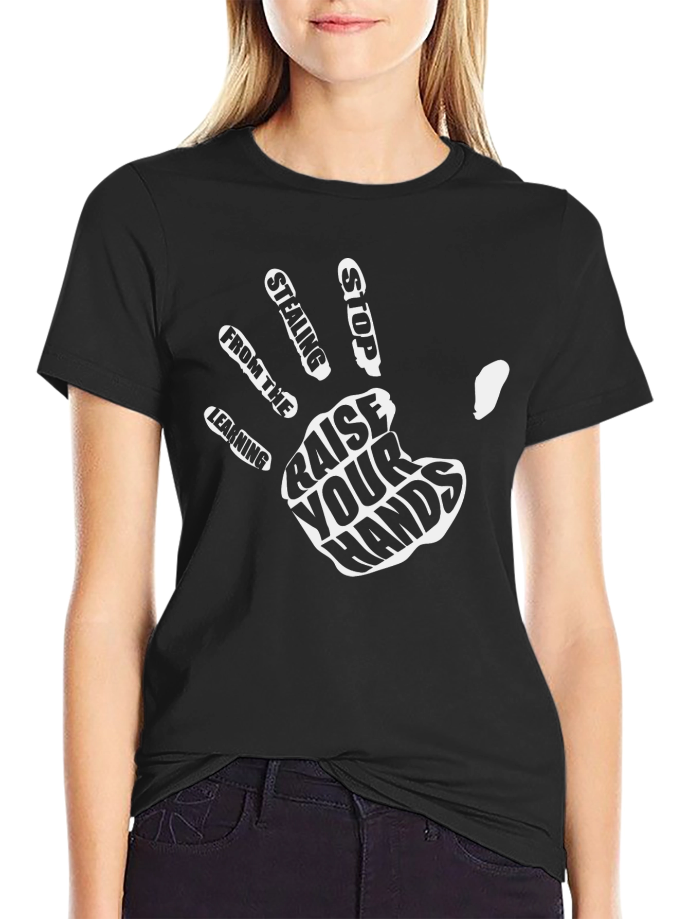 Raise Your Hands Graphic Tee - Black