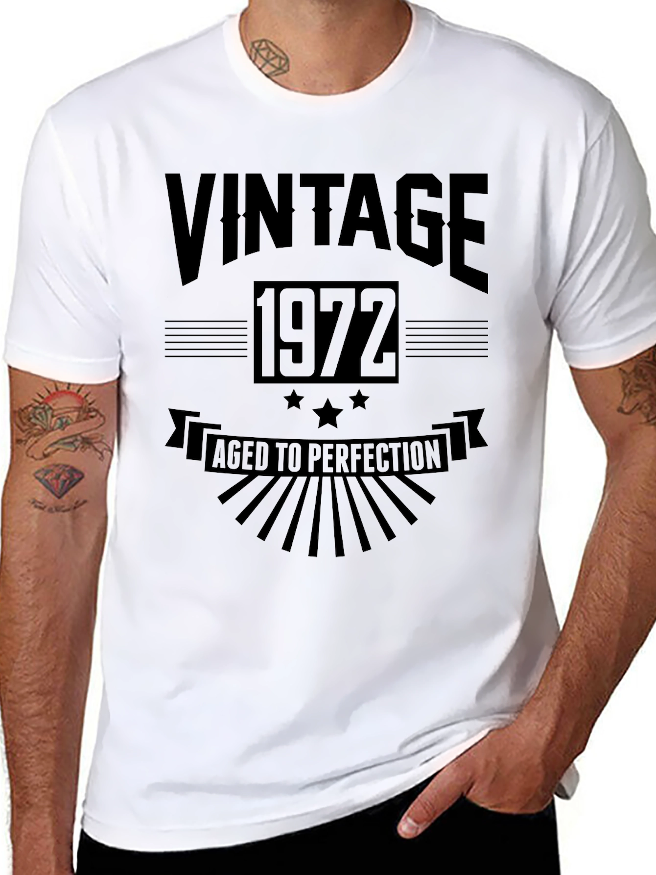 Vintage 1972 Aged to Perfection Black T-Shirt