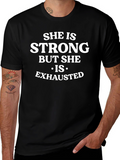 Strong & Exhausted Graphic Tee - Black T-Shirt