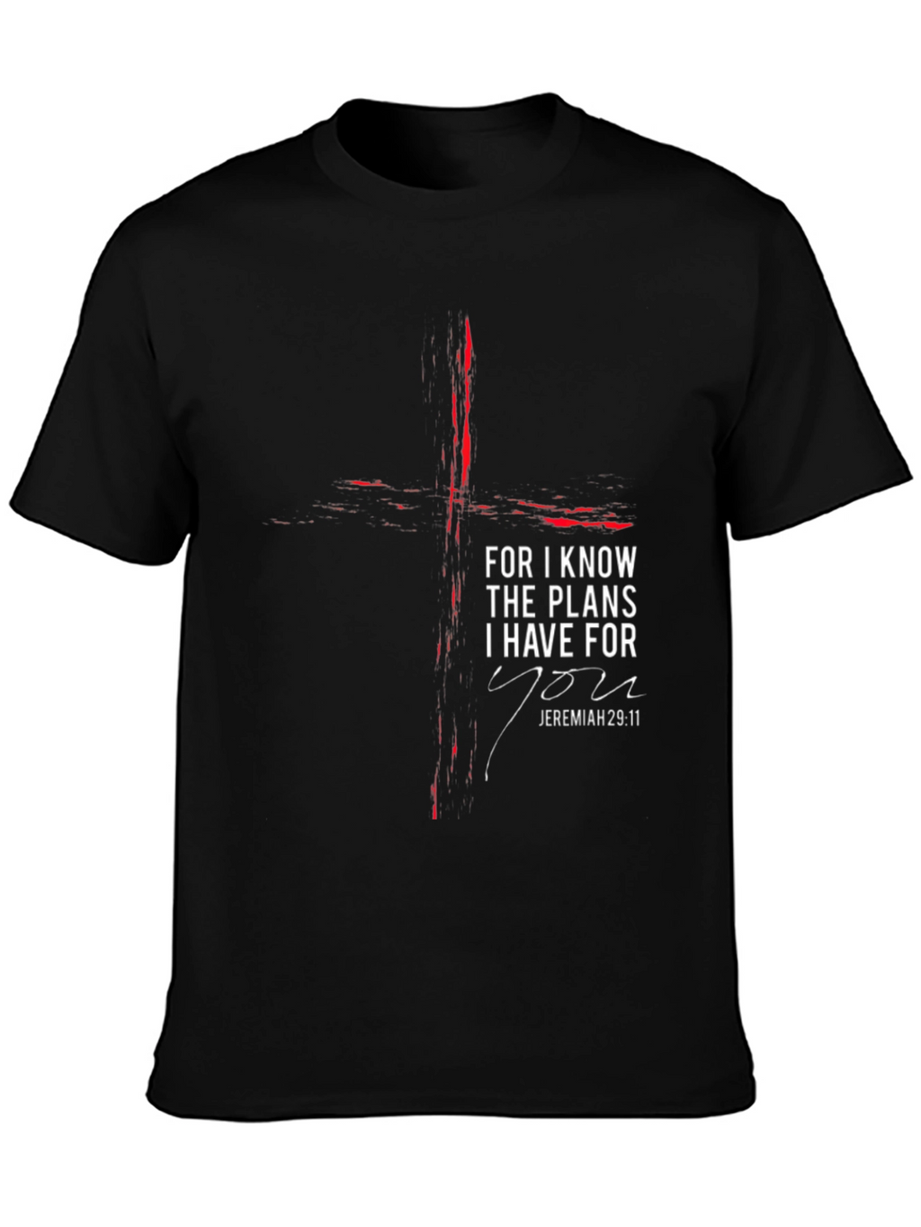 Faith-Inspired Black T-Shirt with Jeremiah 29:11 Design